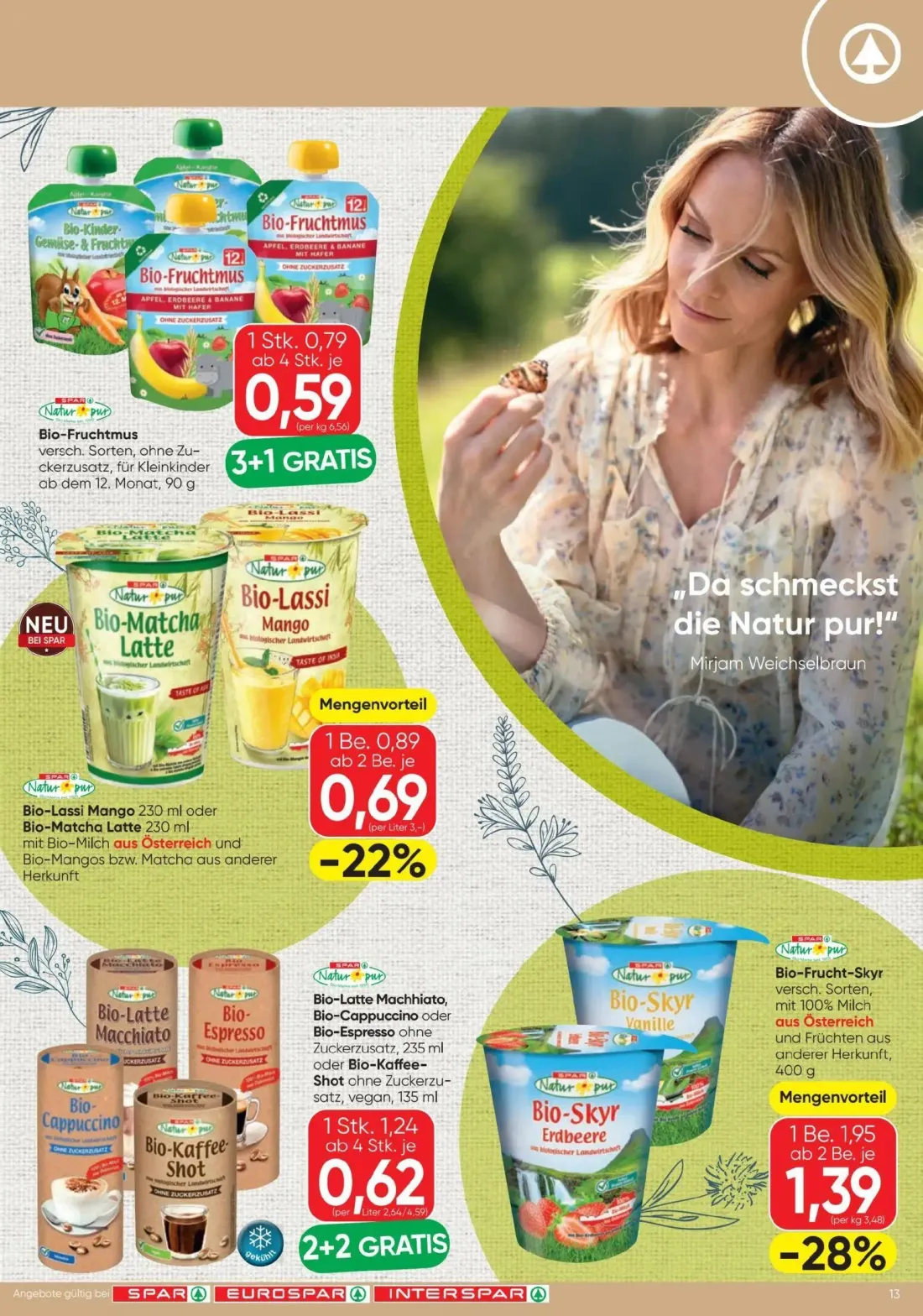 Spar Prospekt, Seite 13 von 20 — Bio-Latte Machhiato, Bio-Cappuccino, Bio-Espresso