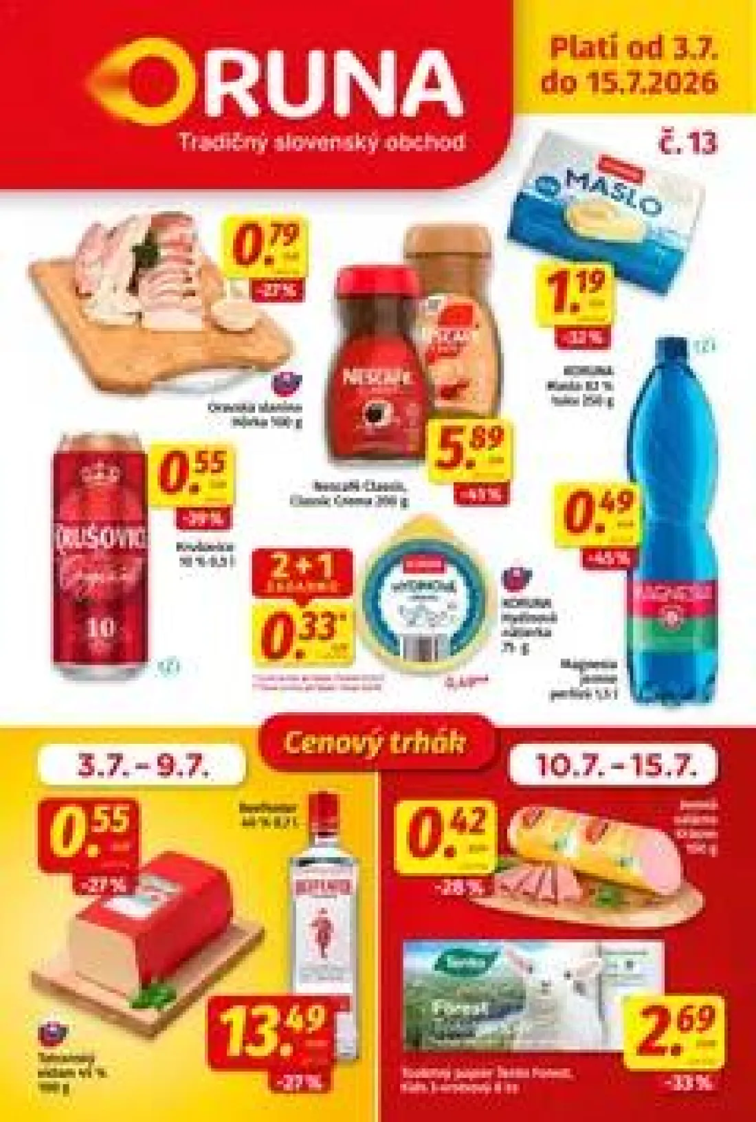 Koruna leták, strana 2 z 7 — ORAVA slanina, MASLO, NESCAFE Classic
