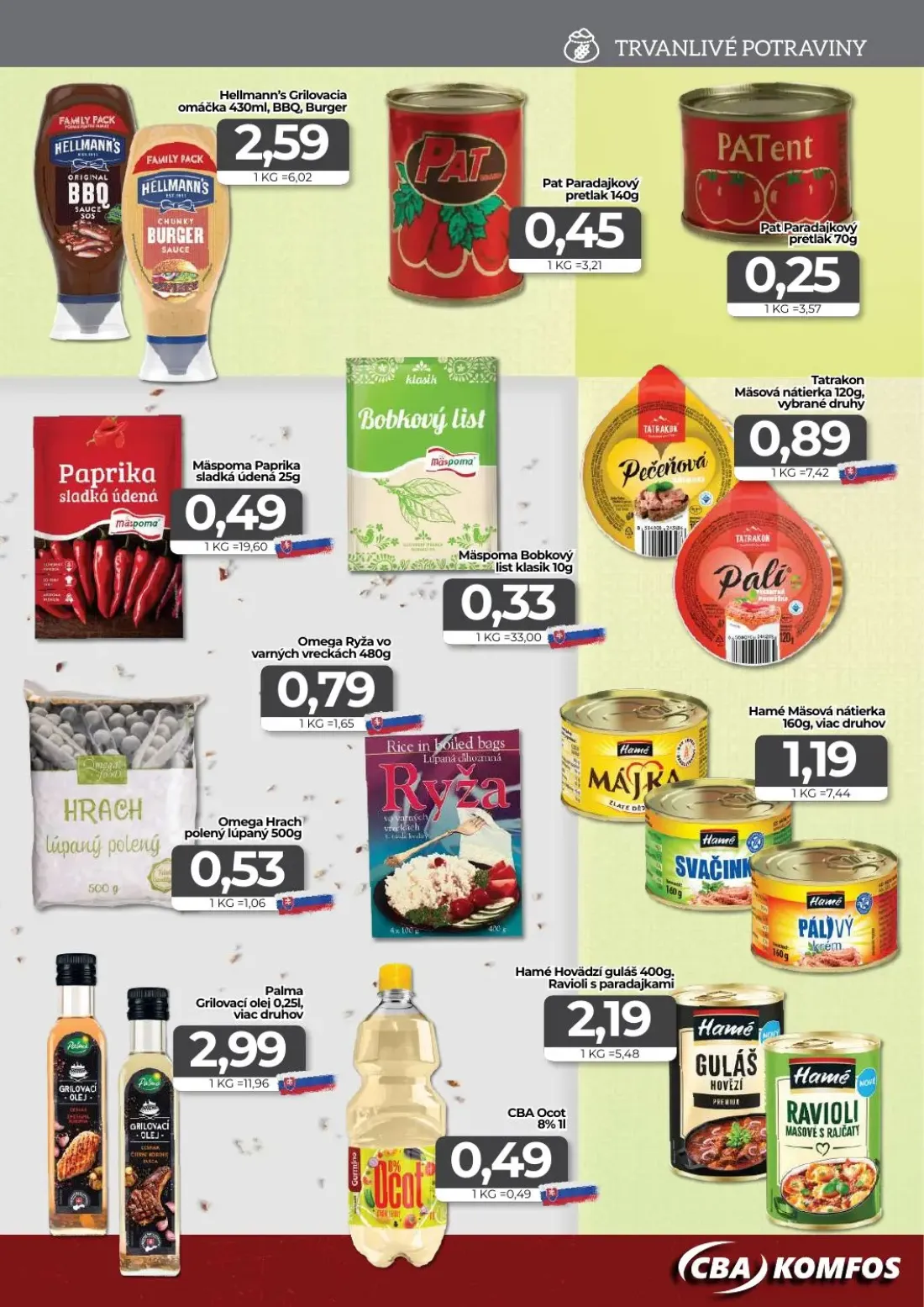 Cba Komfos leták, strana 7 z 16 — Hellmann's Grilovacia omáčka BBQ, Burger, Pat Paradajkový pretlak, Pat Paradajkový pretlak
