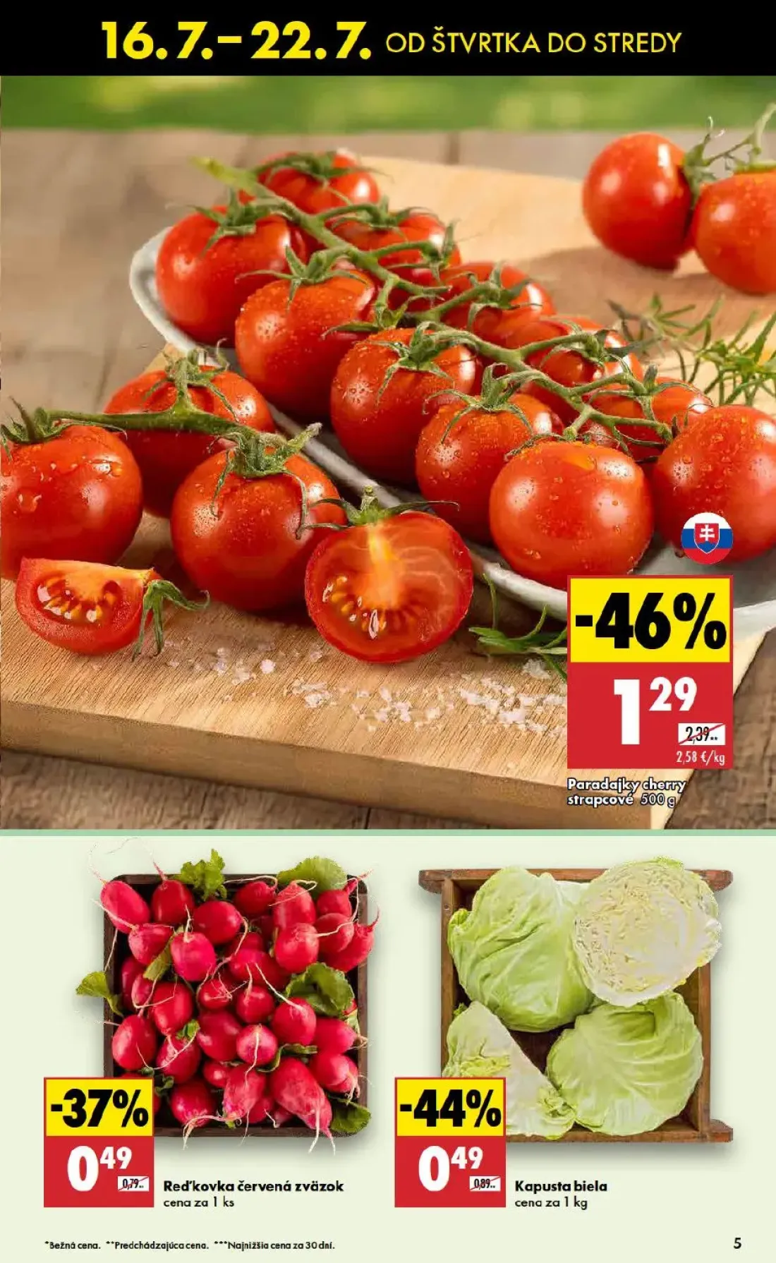 Biedronka leták, strana 5 z 48 — Paradajky cherry strapcové, Kapusta biela, Reďkovka červená zväzok