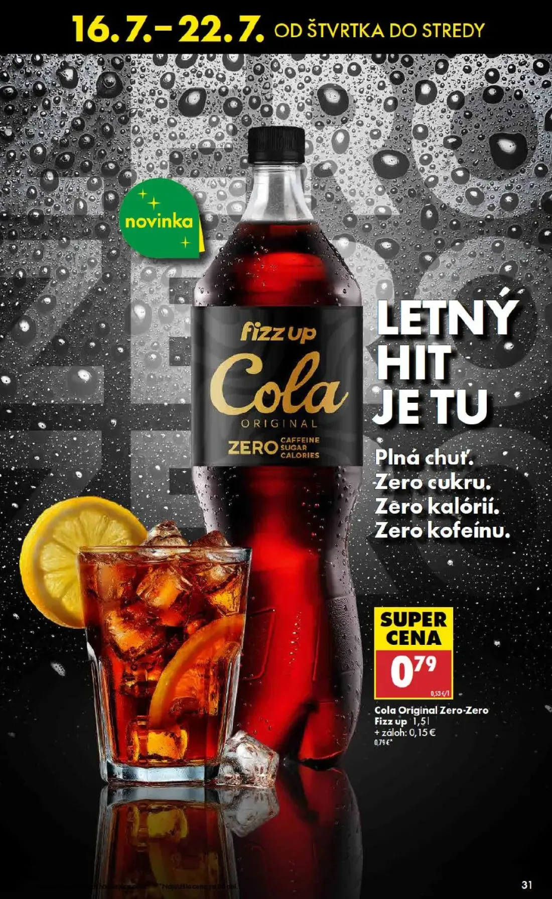 Biedronka leták, strana 31 z 48 — Cola Original Zero-Zero Fizz up