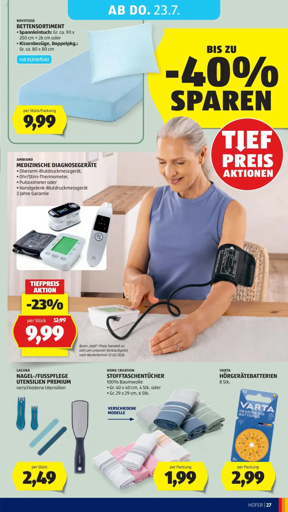Hofer Prospekt, Seite 33 von 46 — BETTENSORTIMENT