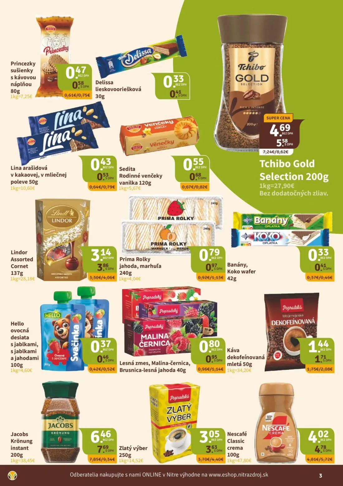 Nitrazdroj leták, strana 3 z 8 — Tchibo Gold Selection, Jacobs Krönung instant, Nescafé Classic crema