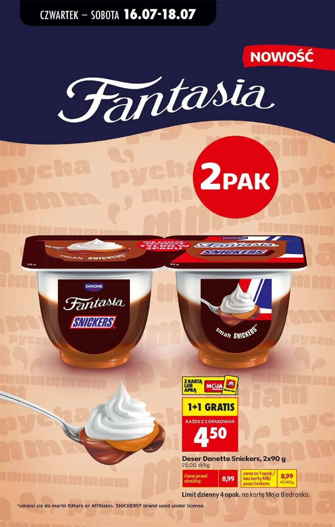 Biedronka gazetka, strona 60 z 77 — Deser Danette Snickers