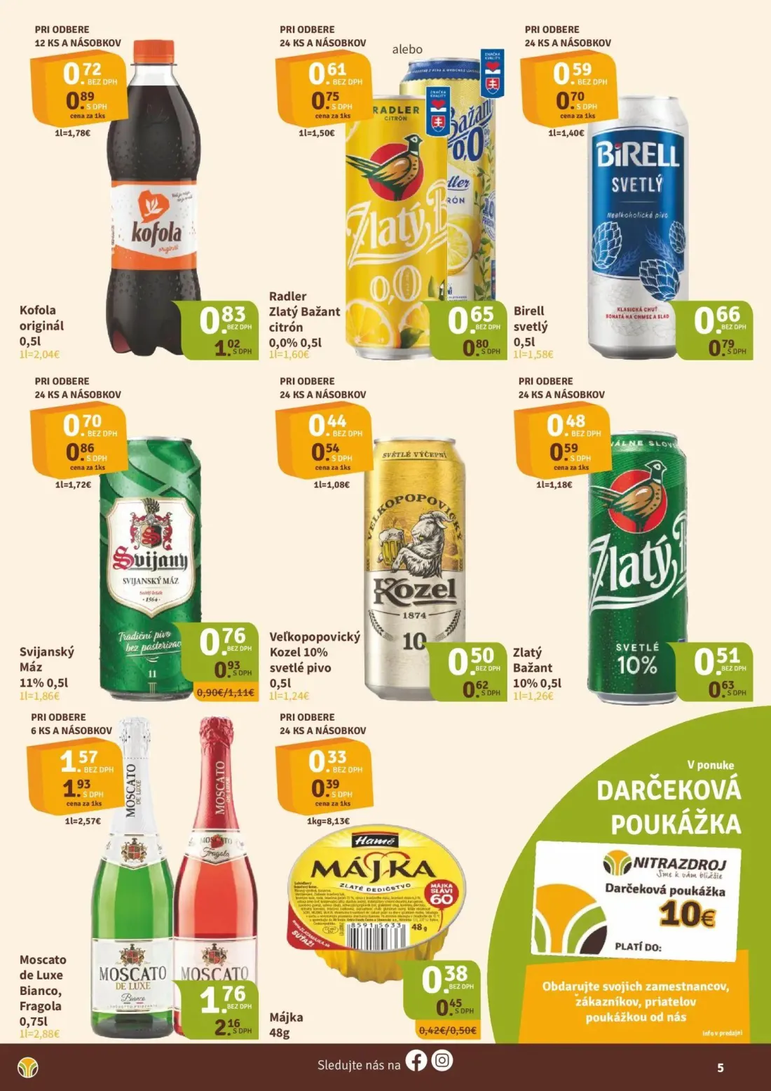Nitrazdroj leták, strana 5 z 8 — Moscato de Luxe Bianco, Fragola, Moscato de Luxe Bianco, Fragola, Kofola originál
