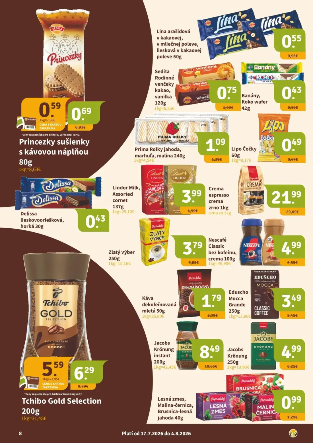Nitrazdroj leták, strana 8 z 16 — Crema espresso crema zrno, Tchibo Gold Selection, Jacobs Krönung instant