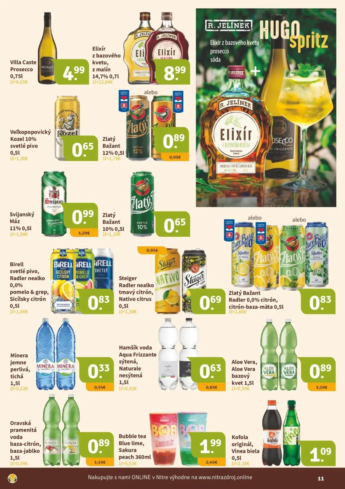 Nitrazdroj leták, strana 11 z 16 — Bubble tea Blue lime, Sakura peach, Svijanský Máz 11%, Aloe Vera, Aloe Vera bazový kvet