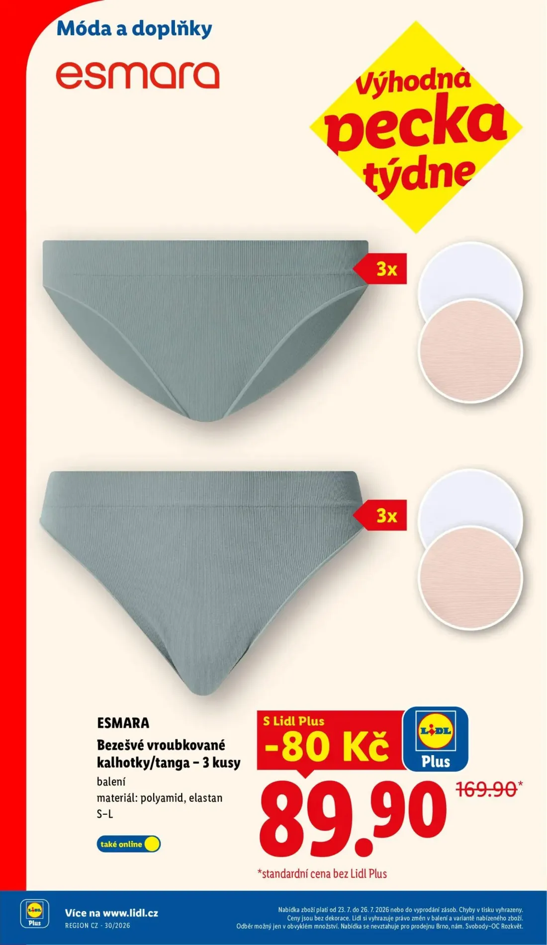 Lidl leták, strana 10 z 53 — Bezešvé vroubkované kalhotky/tanga