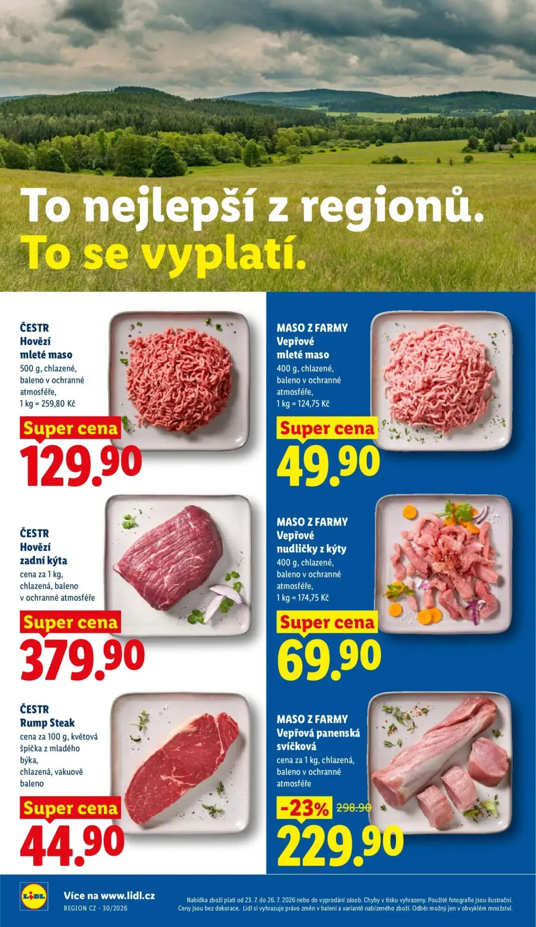 Lidl leták, strana 16 z 53 — Vepřová panenská svíčková, Hovězí mleté maso, Vepřové mleté maso