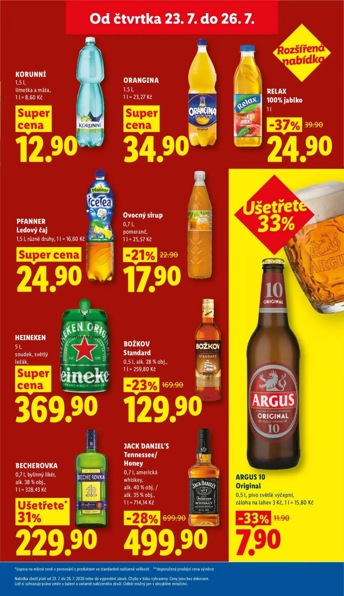 Lidl leták, strana 27 z 53 — JACK DANIEL'S Tennessee/ Honey, BOŽKOV Standard, RELAX