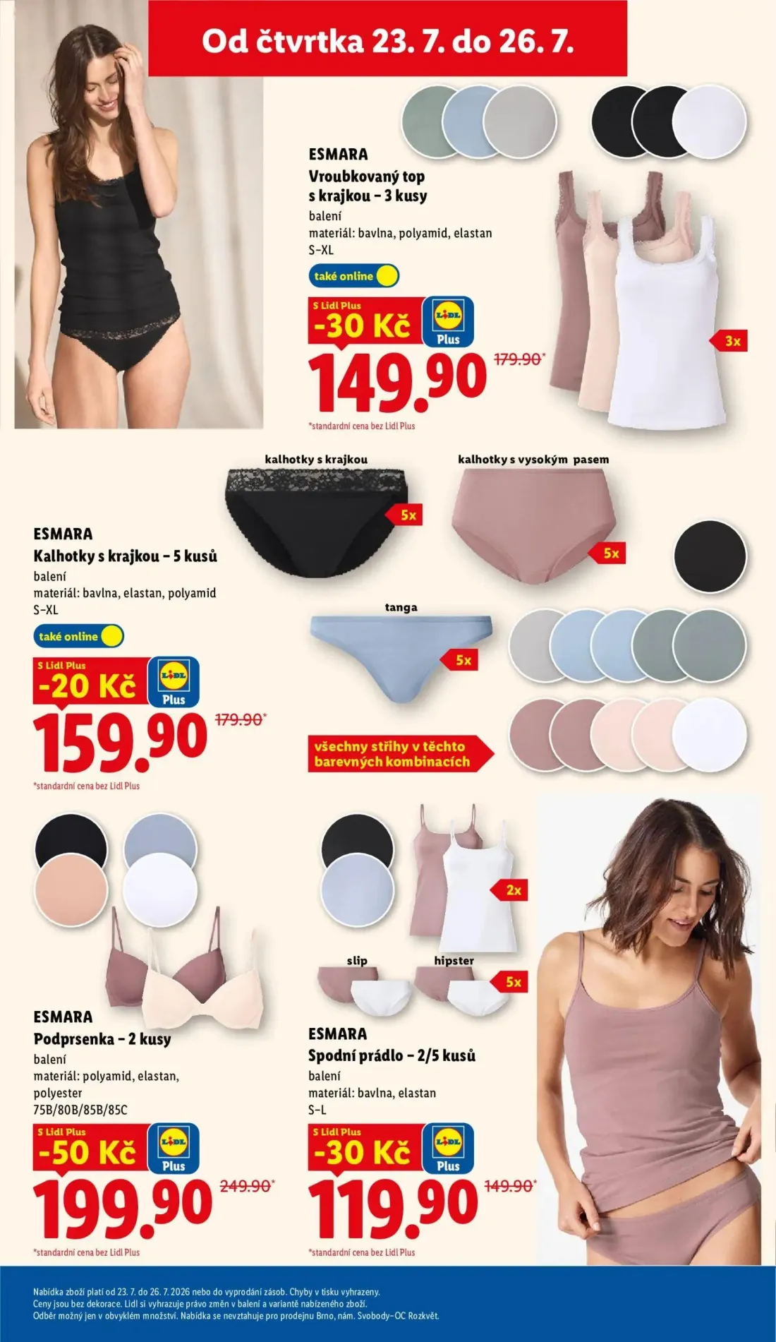 Lidl leták, strana 33 z 53 — ESMARA Podprsenka, ESMARA Vroubkovaný top s krajkou, ESMARA Spodní prádlo