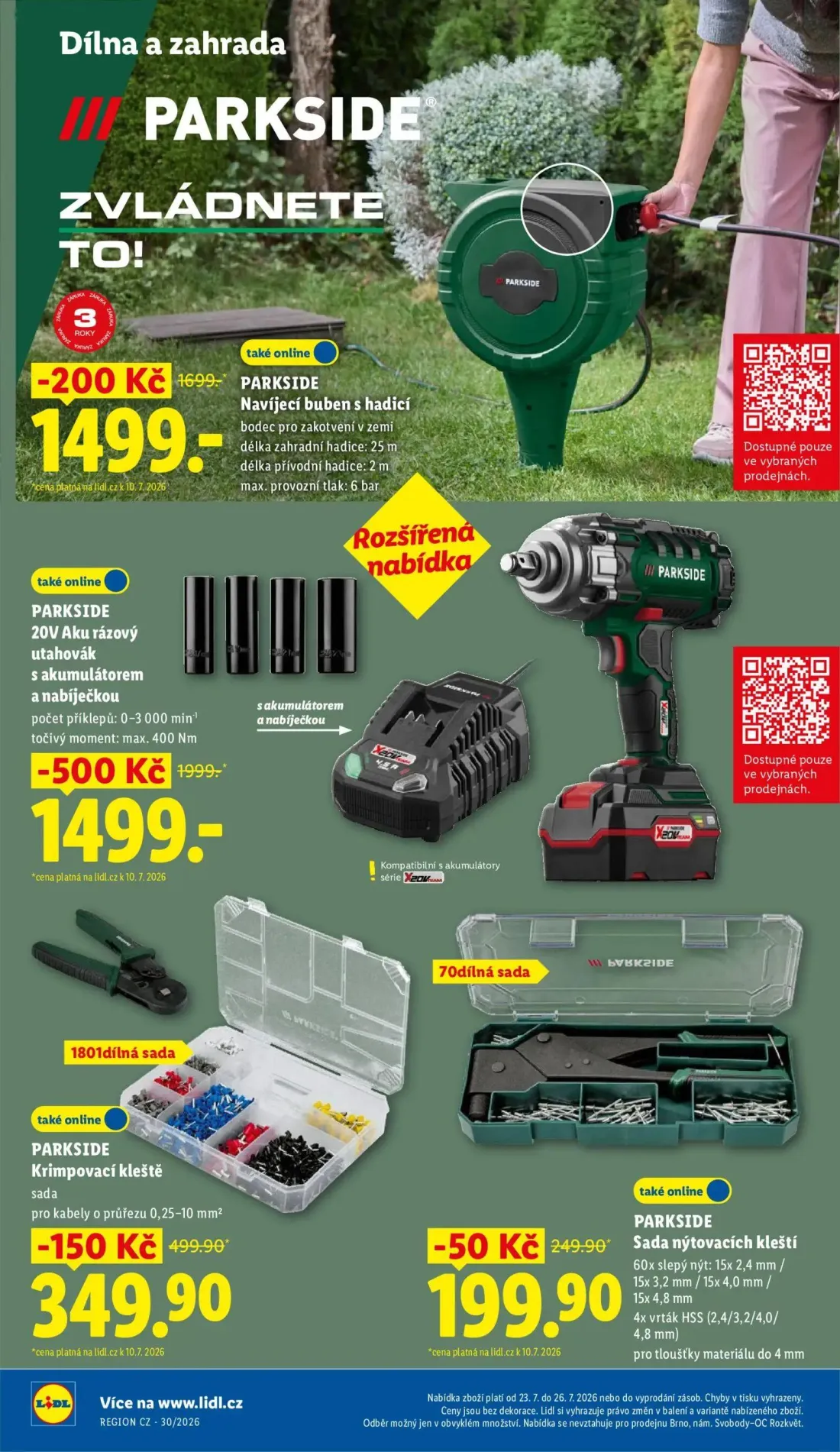 Lidl leták, strana 44 z 53 — 20V Aku rázový utahovák, Krimpovací kleště, Sada nýtovacích kleští