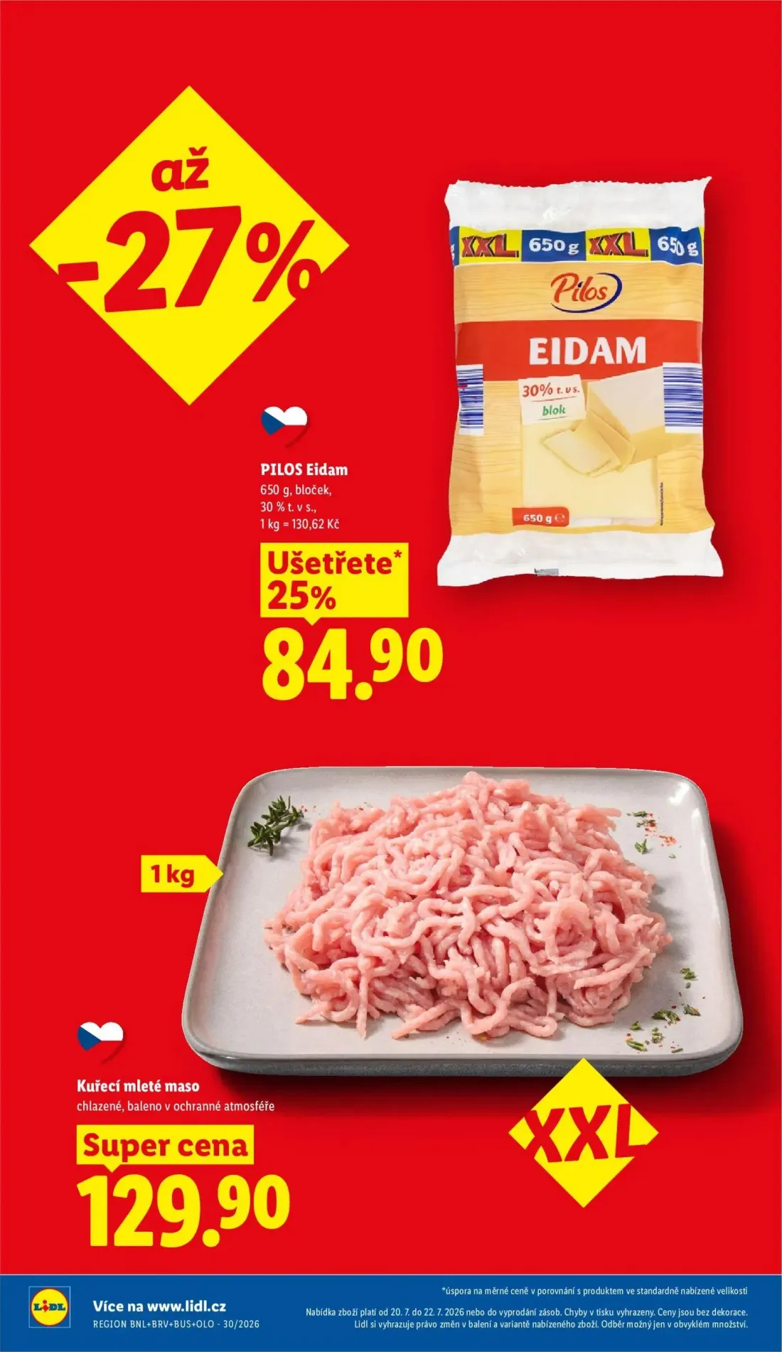 Lidl leták, strana 8 z 50 — Pilos Eidam, Kuřecí mleté maso