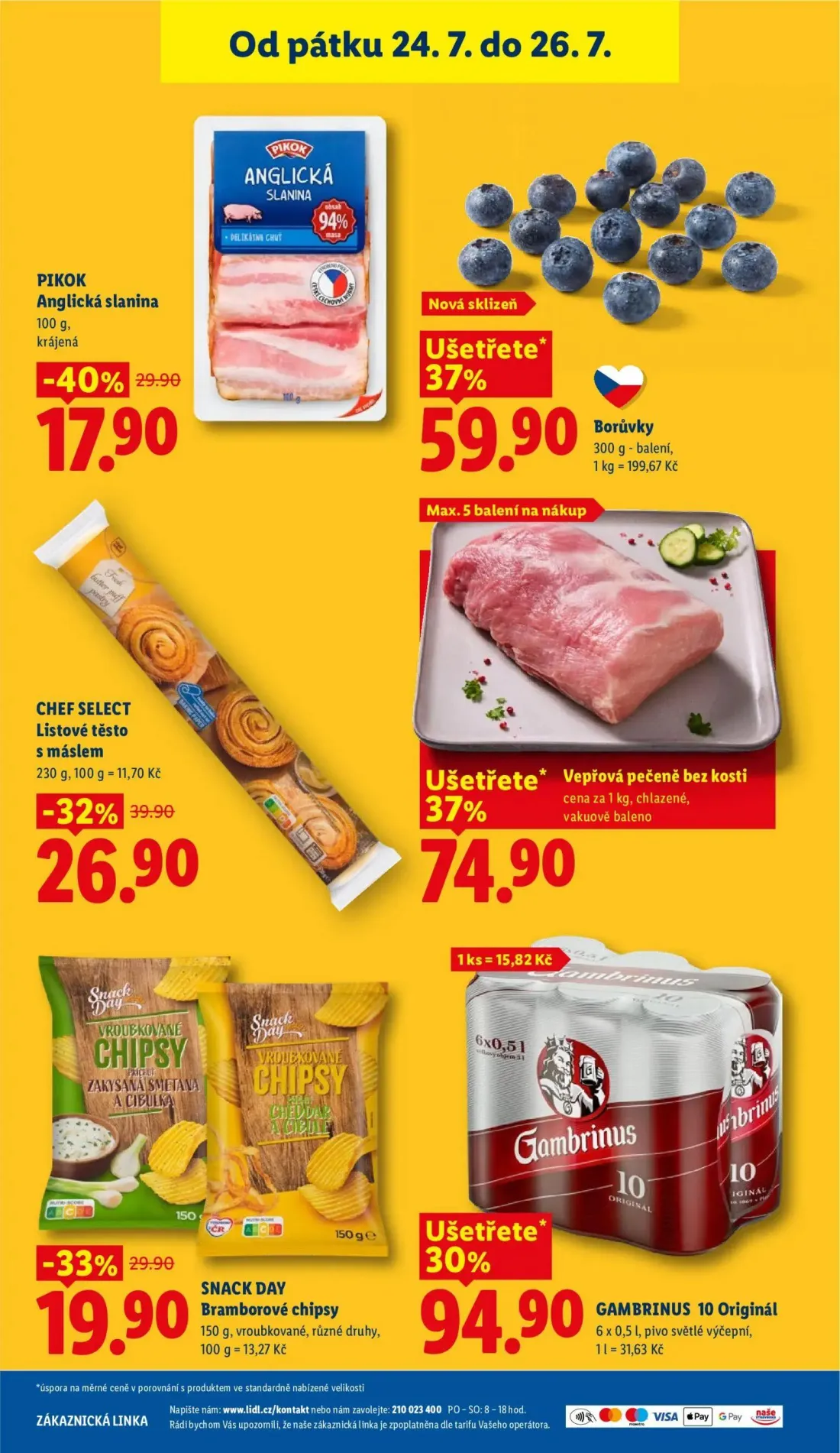 Lidl leták, strana 47 z 53 — CHEF SELECT Listové těsto s máslem, PIKOK Anglická slanina, SNACK DAY Bramborové chipsy