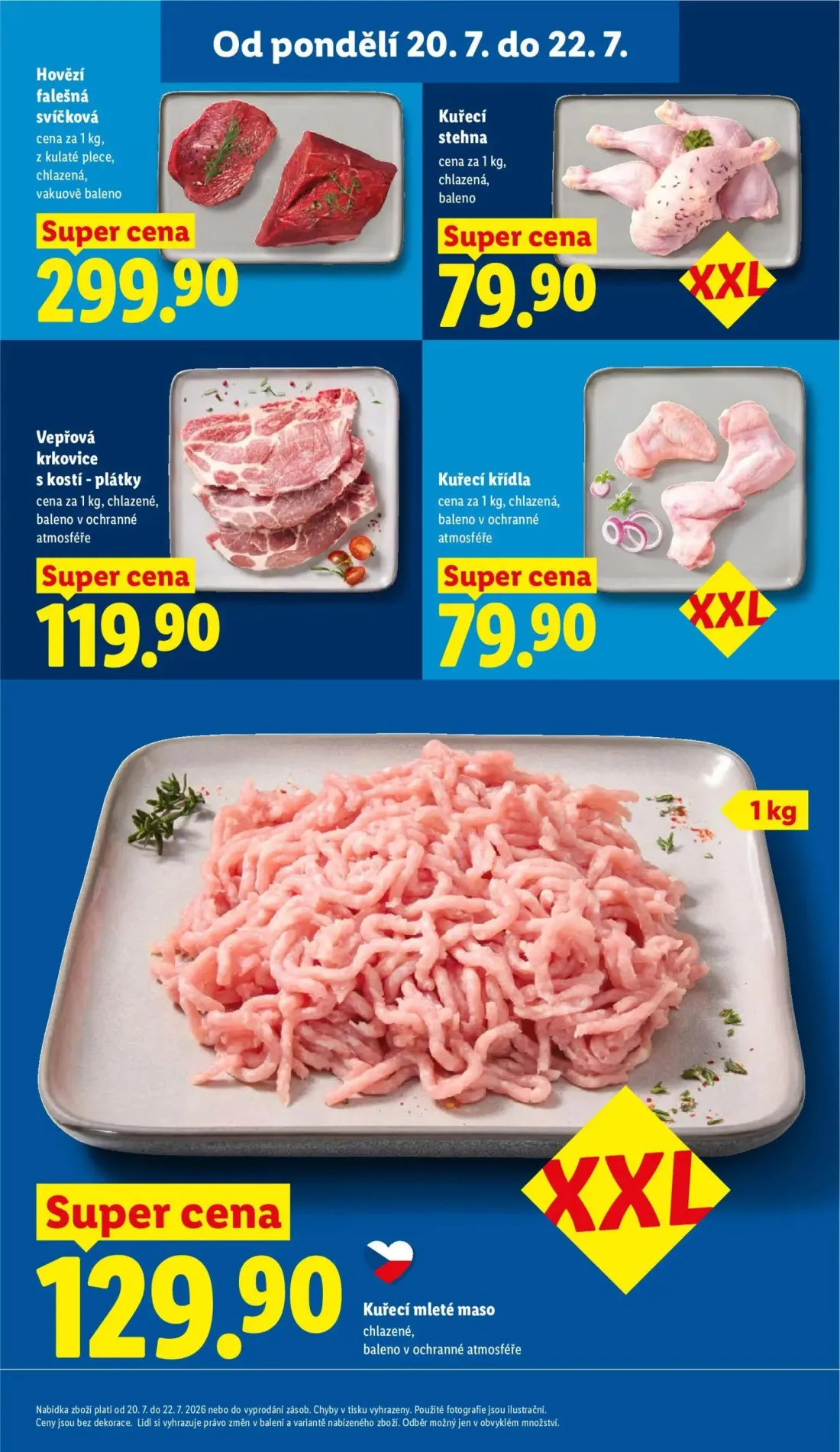 Lidl leták, strana 15 z 50 — Hovězí falešná svíčková, Kuřecí stehna, Vepřová krkovice s kostí - plátky