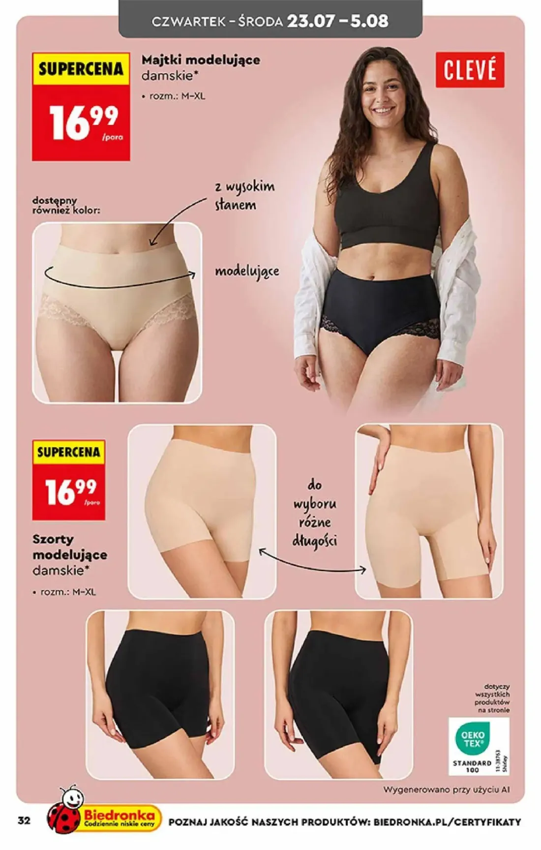 Biedronka gazetka, strona 32 z 44 — Majtki modelujące damskie, Szorty modelujące damskie
