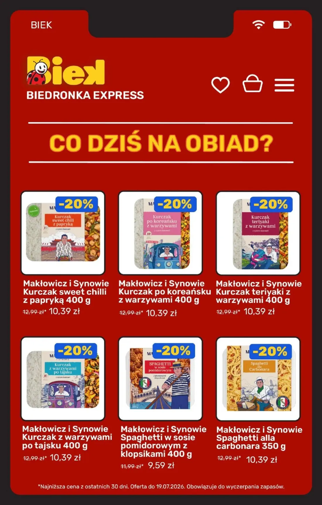Biedronka gazetka, strona 6 z 23 — Makłowicz i Synowie Kurczak sweet chilli z papryką, Makłowicz i Synowie Kurczak po koreań…