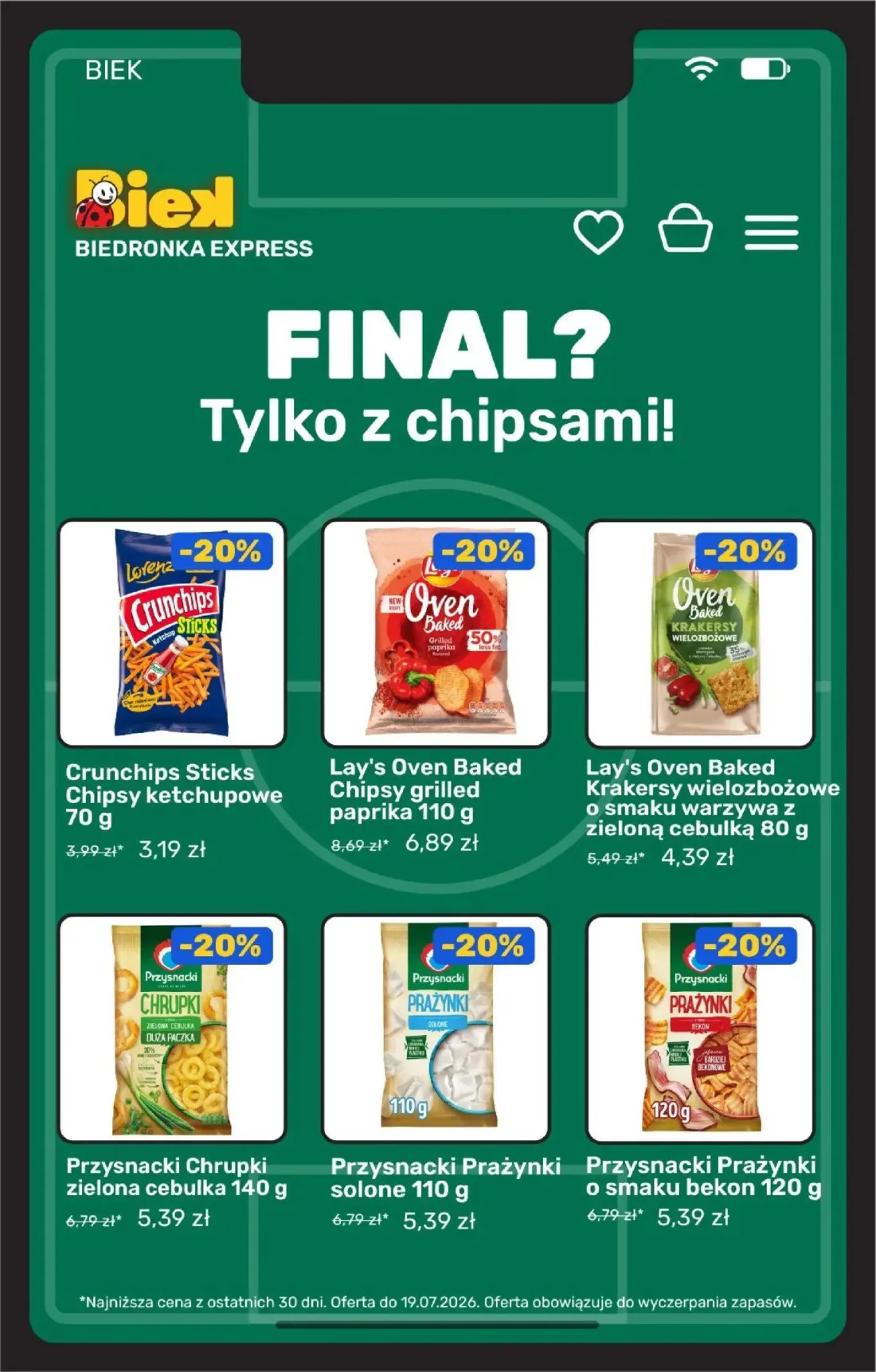 Biedronka gazetka, strona 11 z 23 — Lay's Oven Baked Chipsy grilled paprika, Przysnacki Chrupki zielona cebulka, Przysnacki …