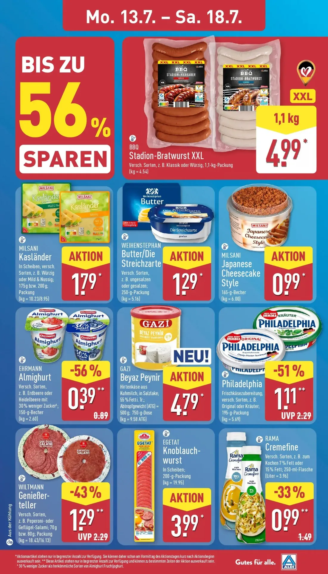 Aldi Nord Prospekt, Seite 7 von 38 — BBQ Stadion-Bratwurst XXL