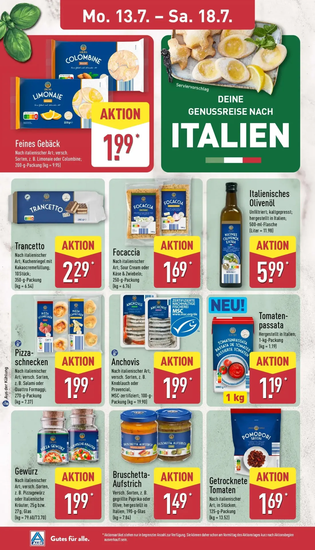 Aldi Nord Prospekt, Seite 14 von 38 — Italienisches Olivenöl, Tomaten-passata