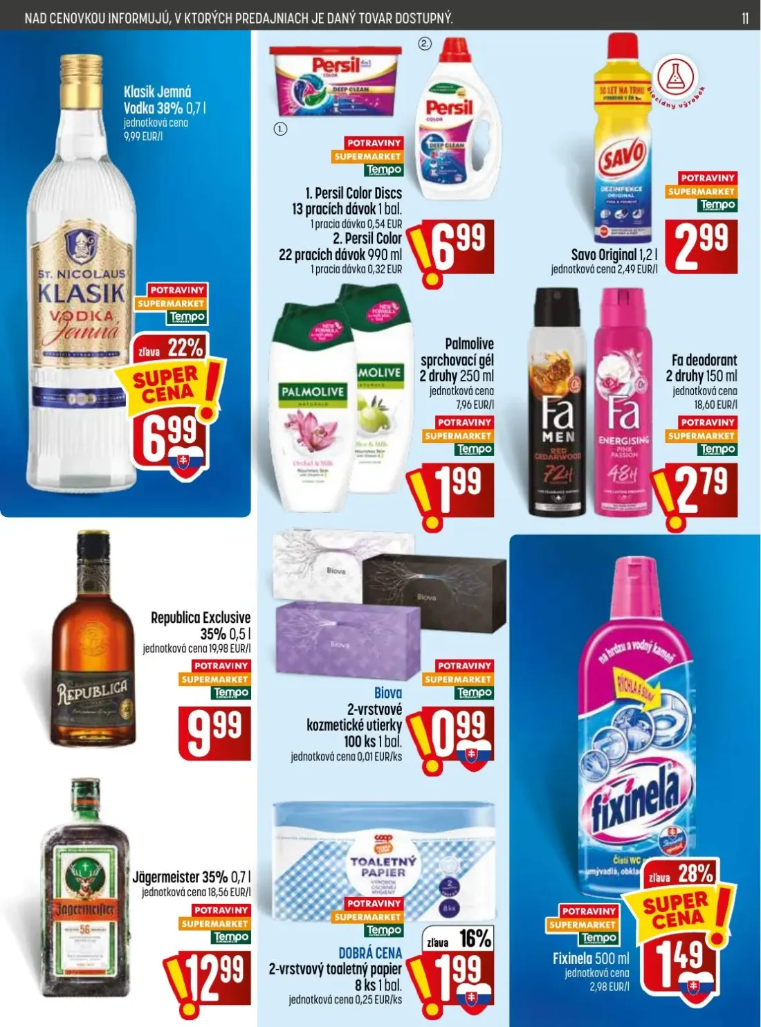 Coop Jednota leták, strana 11 z 28 — Persil Color Discs, Persil Color, Savo Original