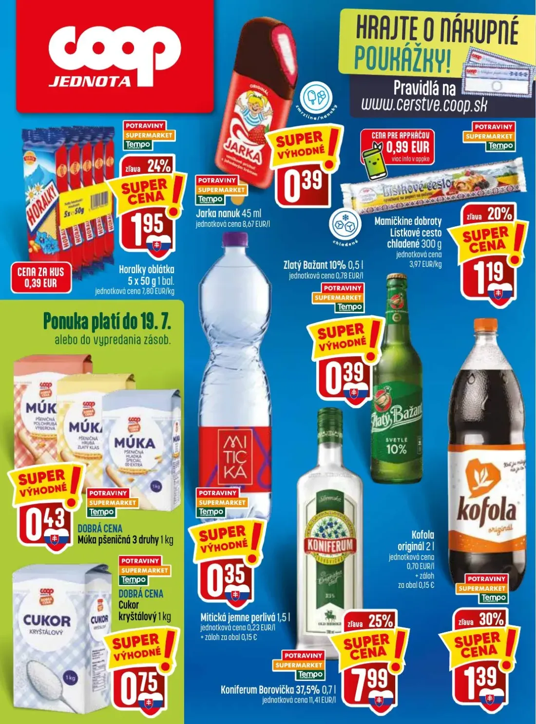 Coop Jednota leták, strana 28 z 28 — Mamičkine dobroty Lístkové cesto chladené, Múka pšeničná, Cukor kryštálový