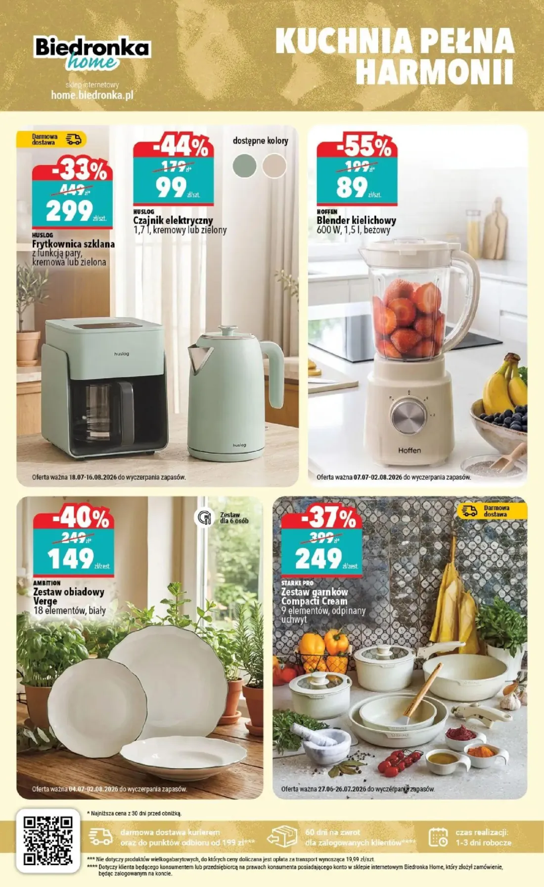 Biedronka gazetka, strona 2 z 6 — Frytkownica szklana, Zestaw garnków Compacti Cream, Blender kielichowy