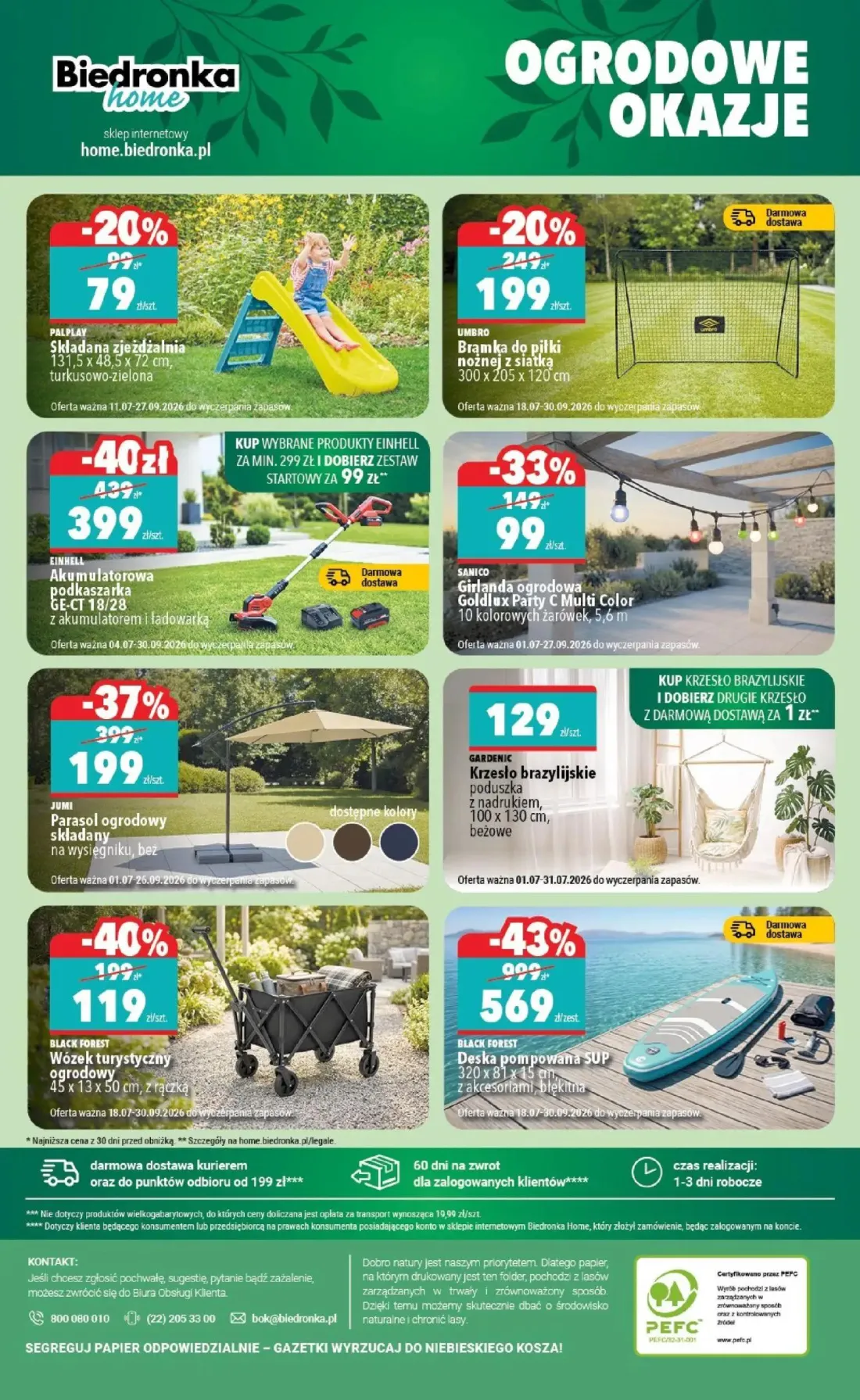Biedronka gazetka, strona 6 z 6 — Deska pompowana SUP, Parasol ogrodowy składany, Wózek turystyczny ogrodowy