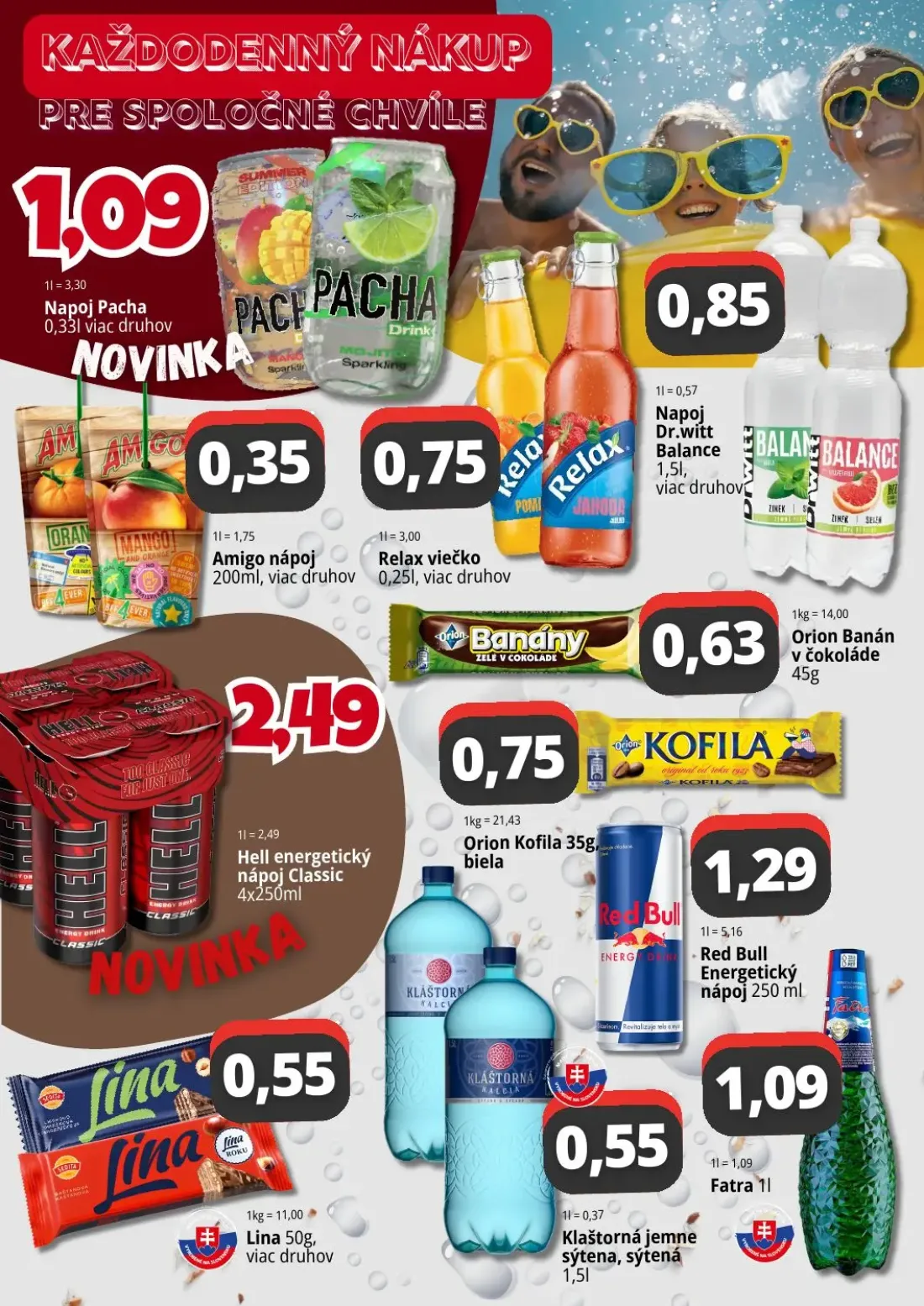 Cba Komfos OC Madaras leták, strana 3 z 4 — Napoj Pacha, Amigo nápoj, Relax viečko