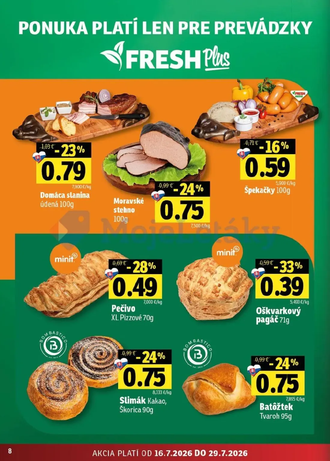 Fresh východ leták, strana 8 z 54 — Domáca slanina údená, Moravské stehno, Slimák Kakao, Škorica