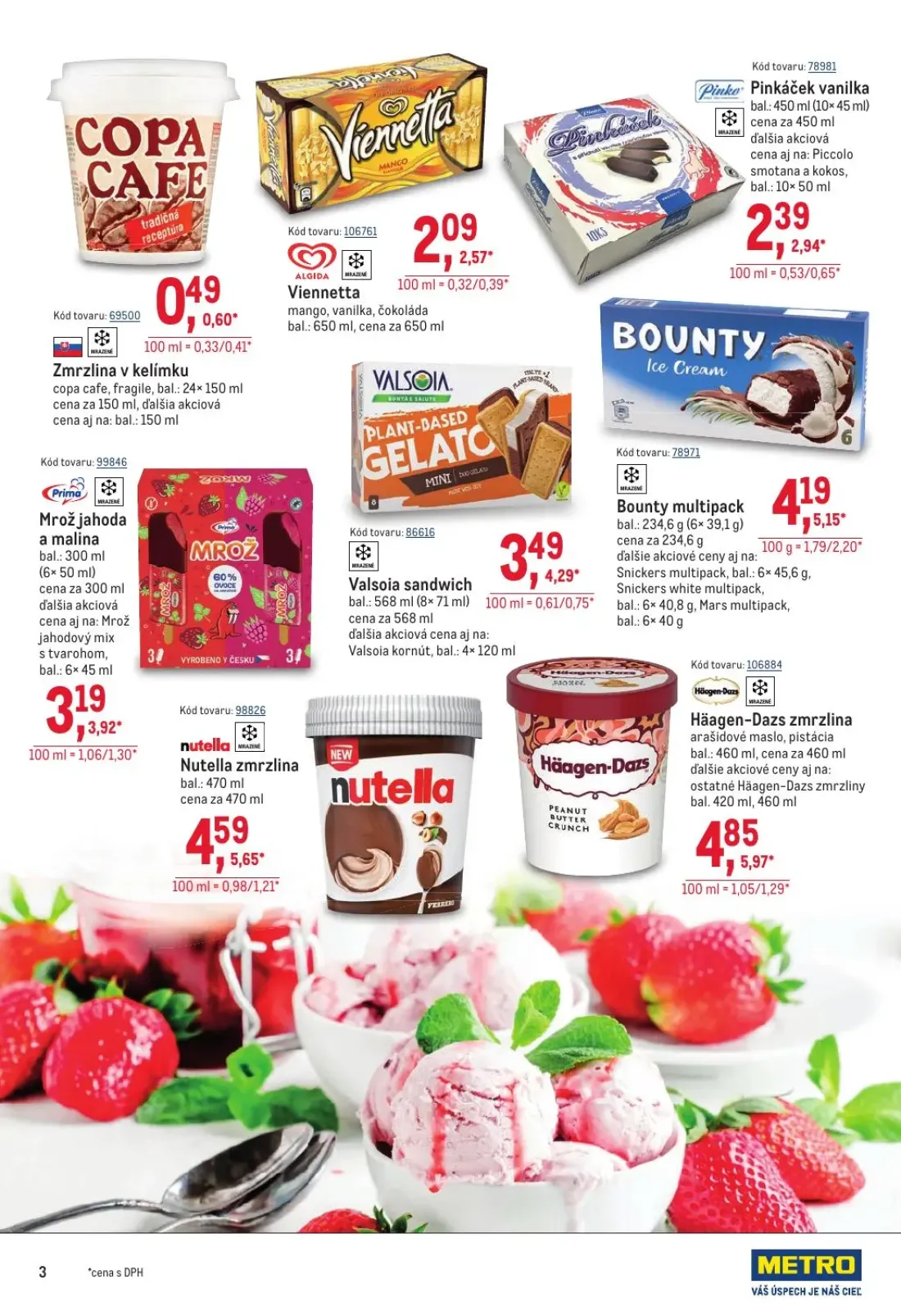 Metro leták, strana 3 z 40 — Häagen-Dazs zmrzlina, Nutella zmrzlina, Bounty multipack