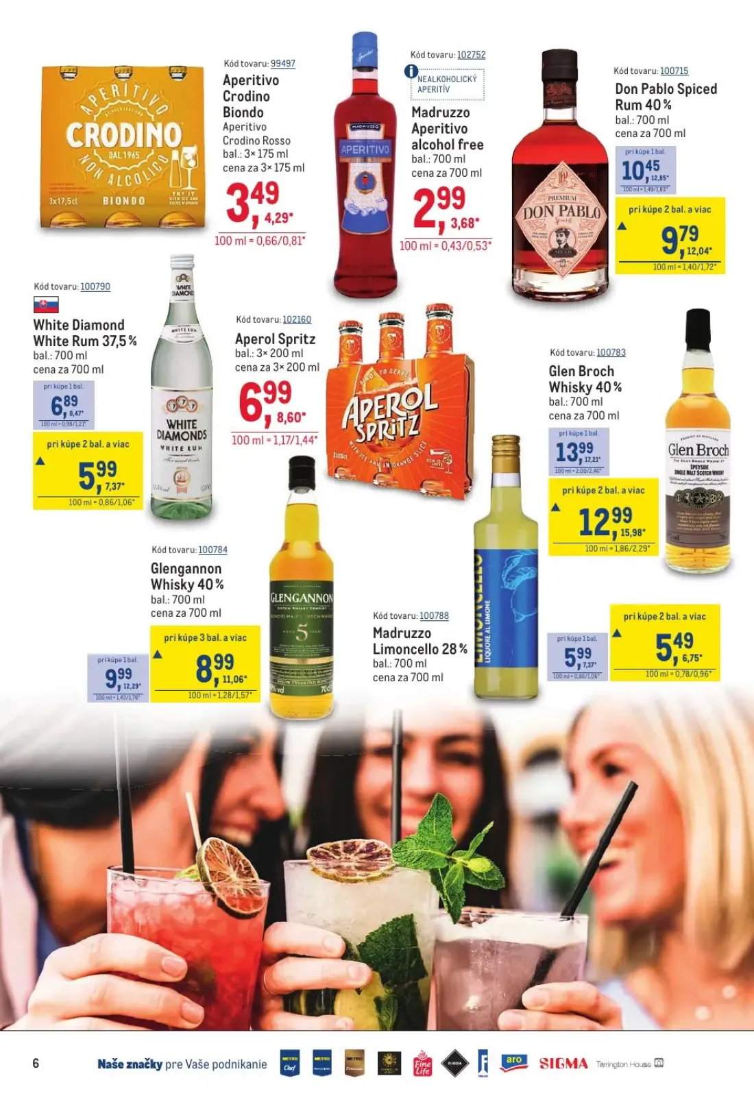Metro leták, strana 6 z 40 — Glen Broch Whisky 40%, Glengannon Whisky 40%, Don Pablo Spiced Rum 40%