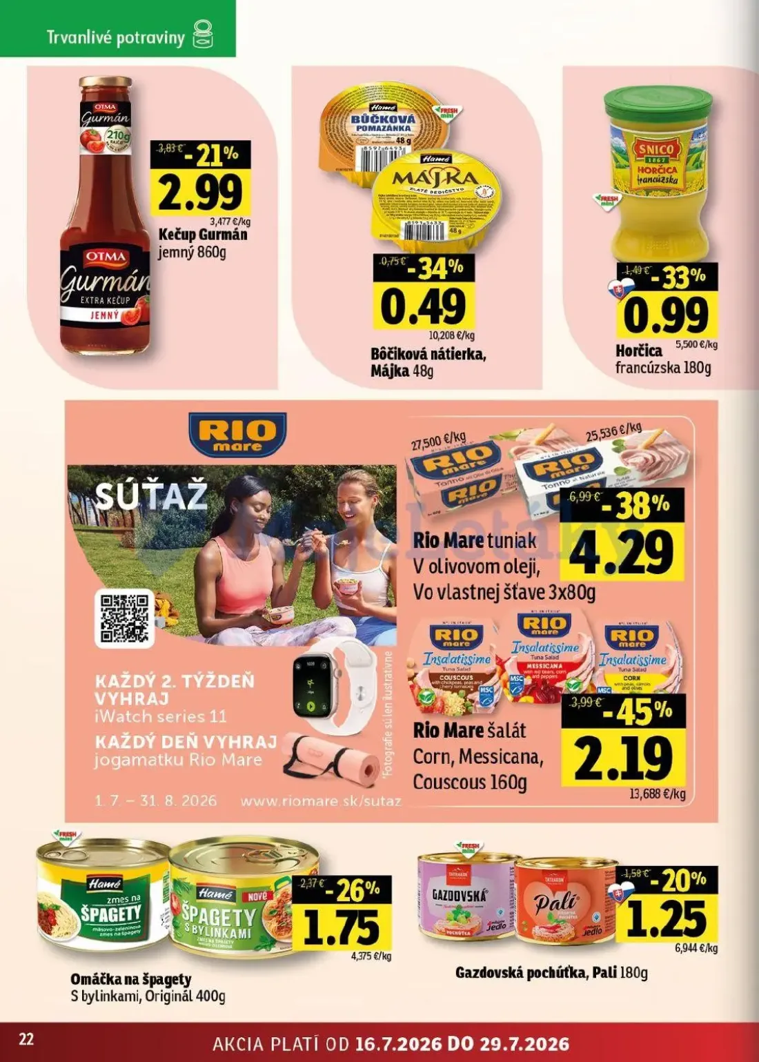 Fresh východ leták, strana 22 z 54 — Rio Mare tuniak V olivovom oleji, Vo vlastnej šťave, Rio Mare šalát Corn, Messicana, Co…