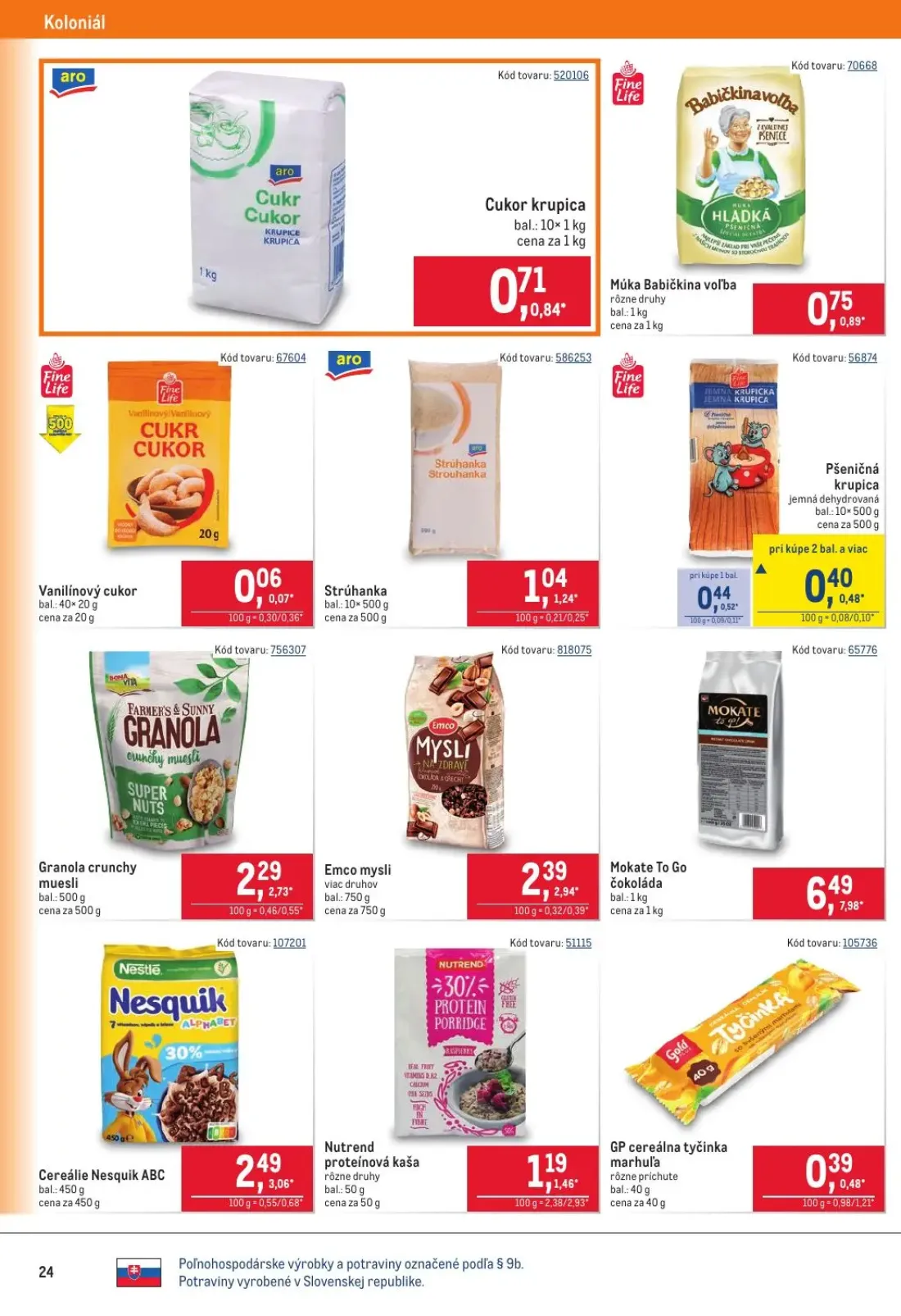 Metro leták, strana 24 z 40 — Mokate To Go čokoláda, Cereálie Nesquik ABC, Emco mysli