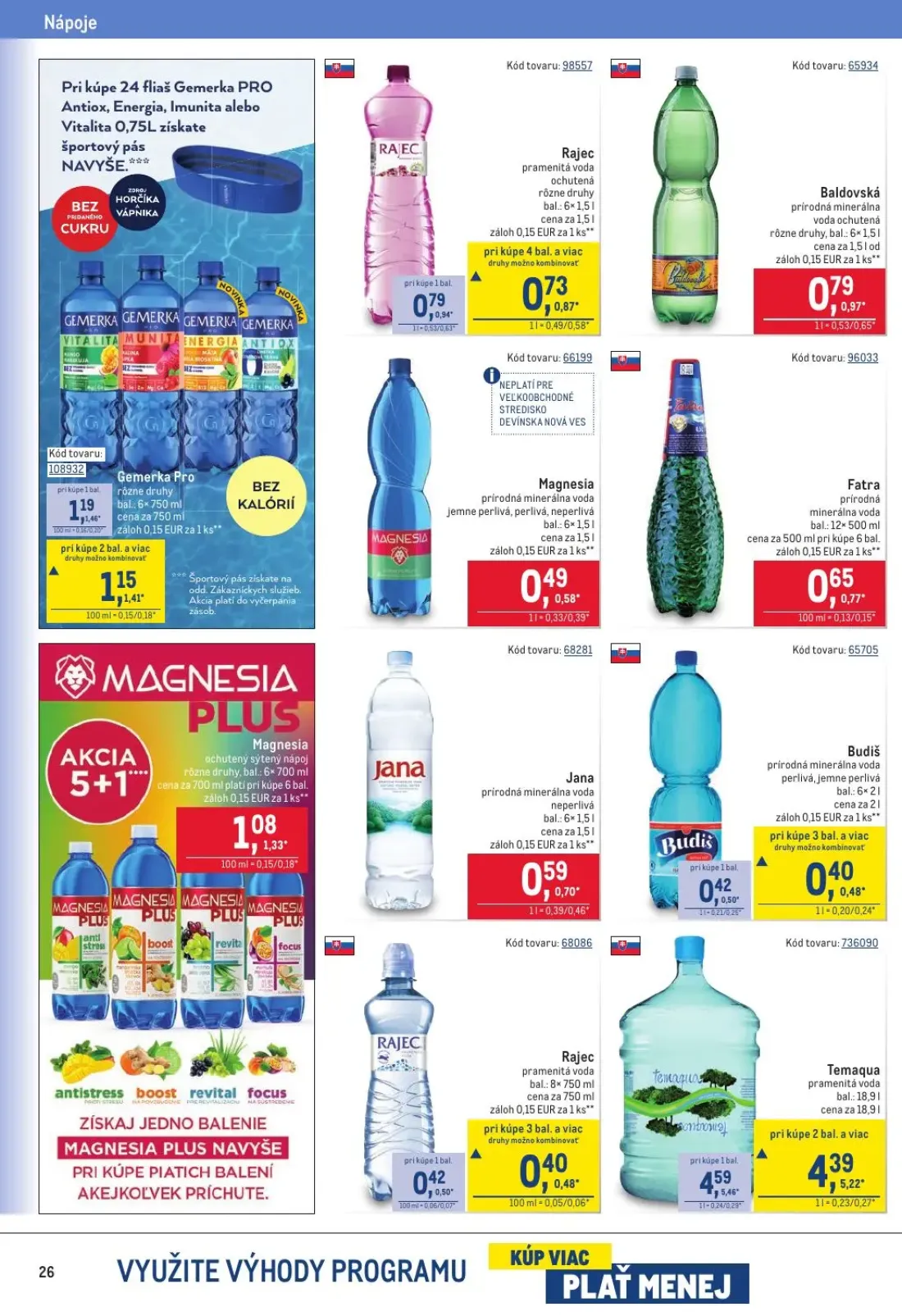 Metro leták, strana 26 z 40 — Temaqua, Rajec, Gemerka Pro