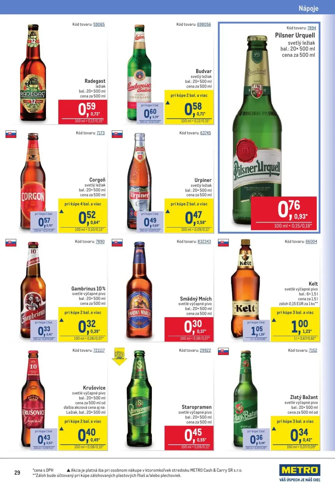 Metro leták, strana 29 z 40 — Kelt, Corgoň, Pilsner Urquell
