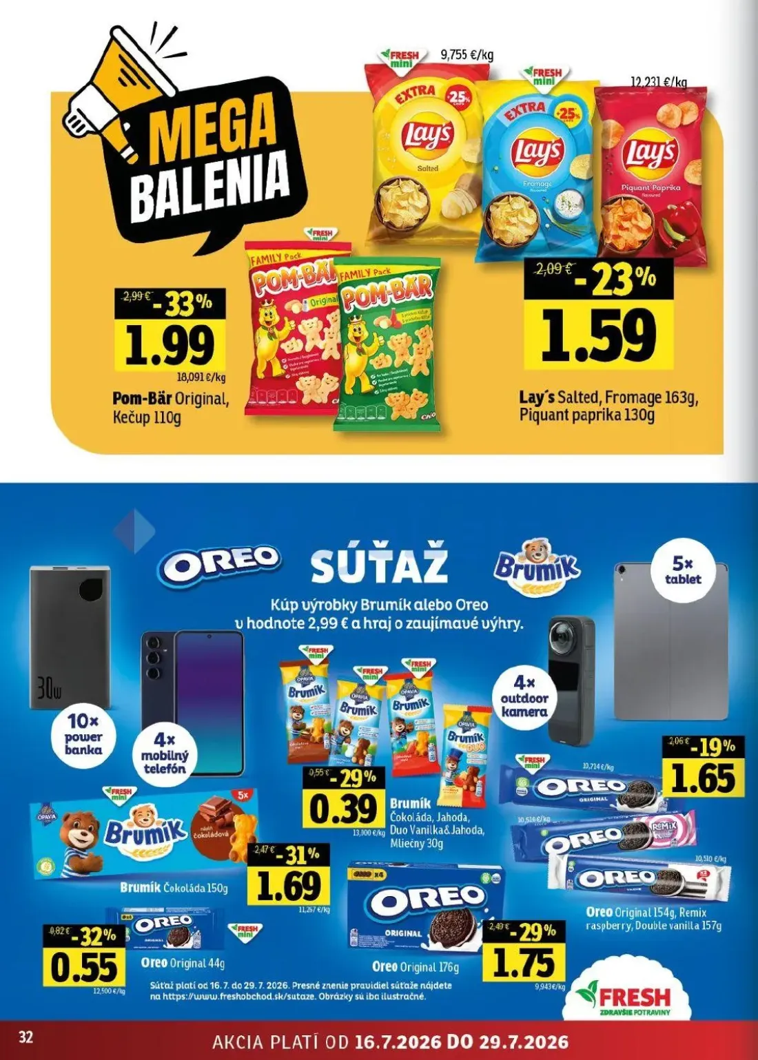 Fresh východ leták, strana 32 z 54 — Pom-Bär Original, Kečup, Brumík Čokoláda, Oreo Original