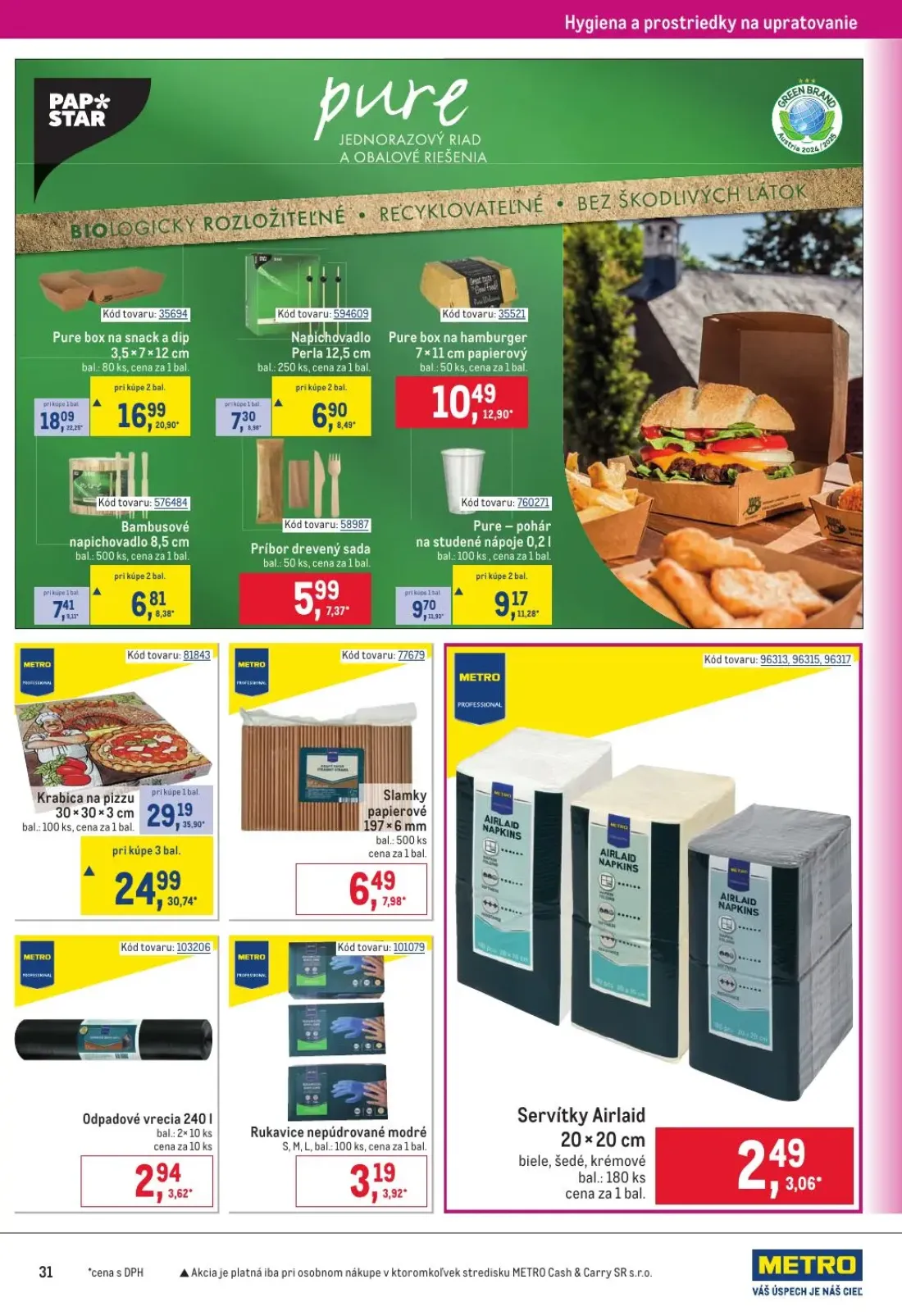 Metro leták, strana 31 z 32 — Krabica na pizzu, Pure box na snack a dip, Bambusové napichovadlo
