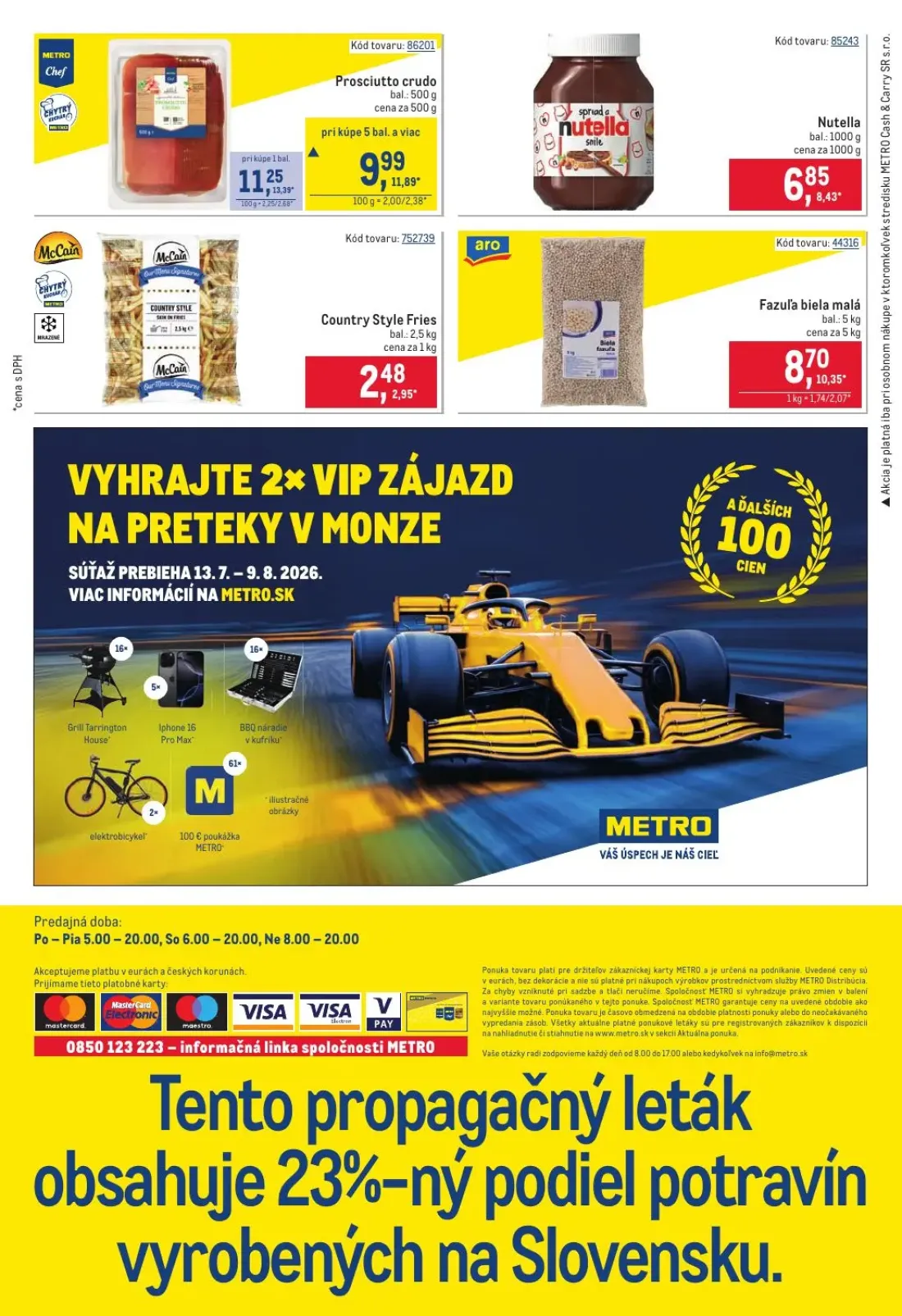 Metro leták, strana 32 z 32 — Prosciutto crudo, Fazuľa biela malá, Nutella