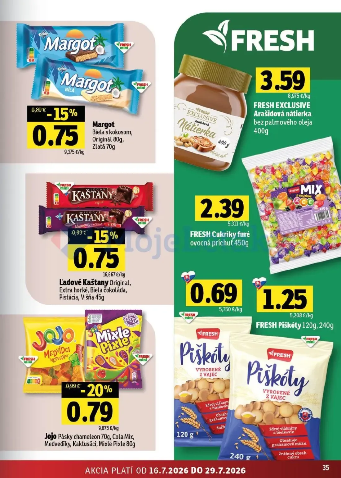 Fresh východ leták, strana 35 z 54 — Jojo Pásky chameleon, Jojo Cola Mix, Jojo Medvedíky