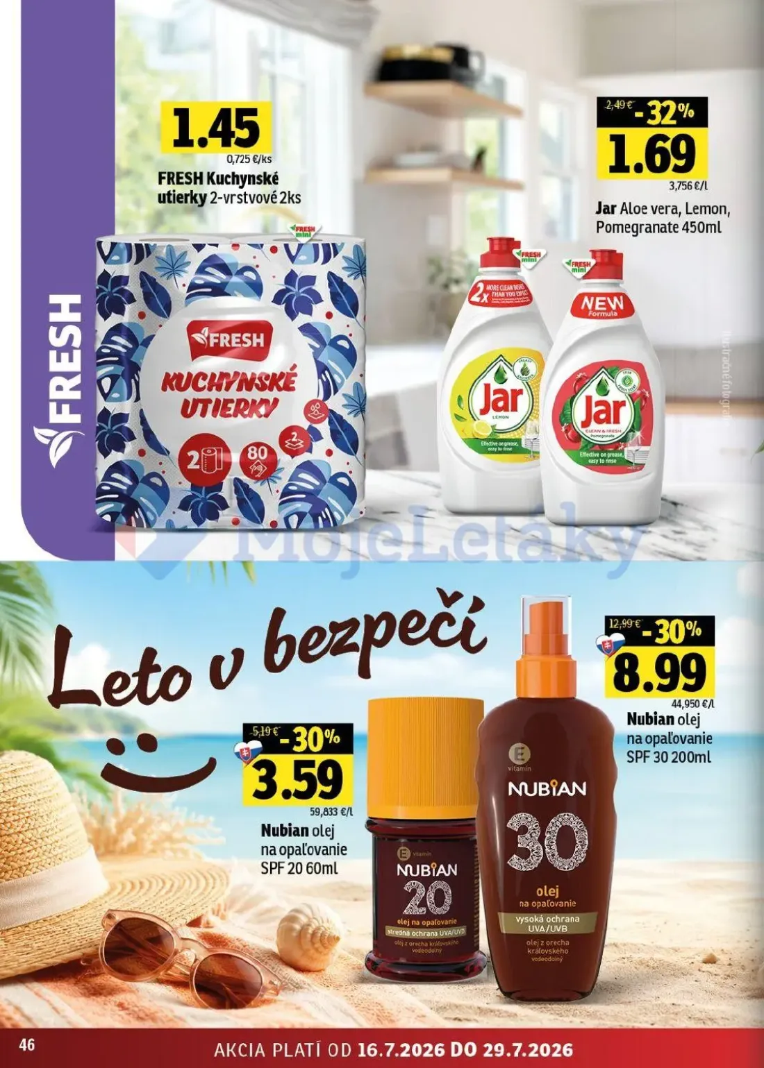 Fresh východ leták, strana 46 z 54 — Nubian olej na opaľovanie SPF 30, Nubian olej na opaľovanie SPF 20, Jar Aloe vera, Lemo…