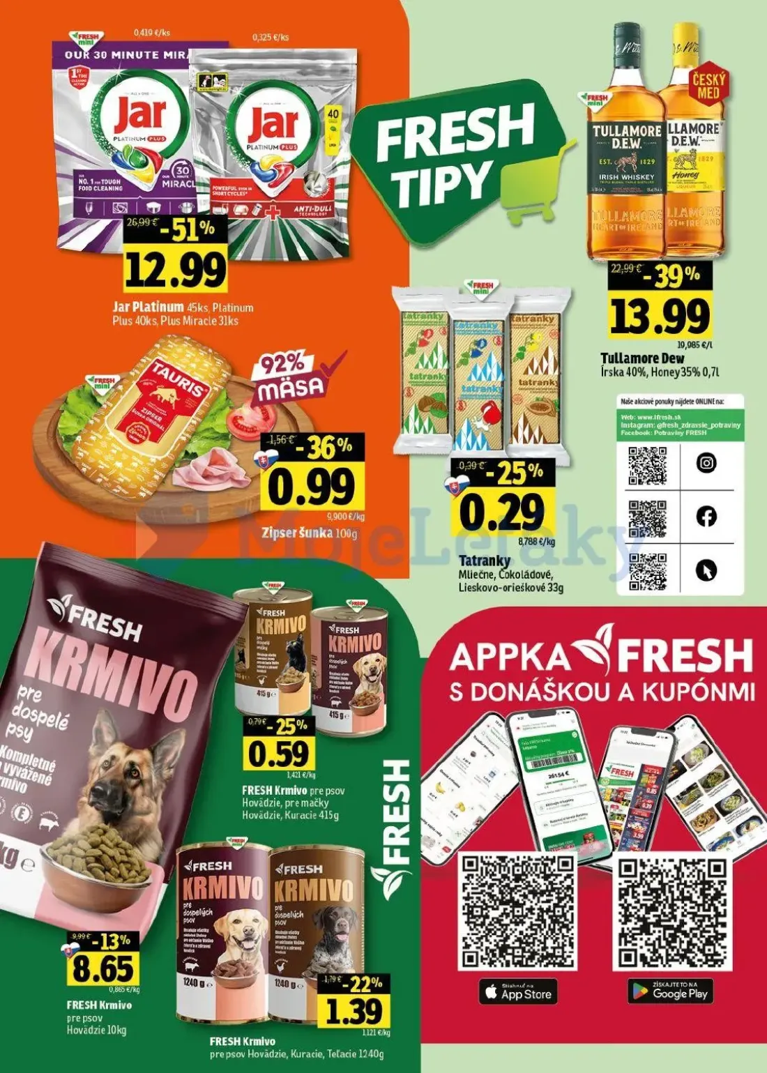 Fresh východ leták, strana 54 z 54 — Jar Platinum, FRESH Krmivo pre psov Hovädzie, FRESH Krmivo pre psov Hovädzie, Kuracie, …