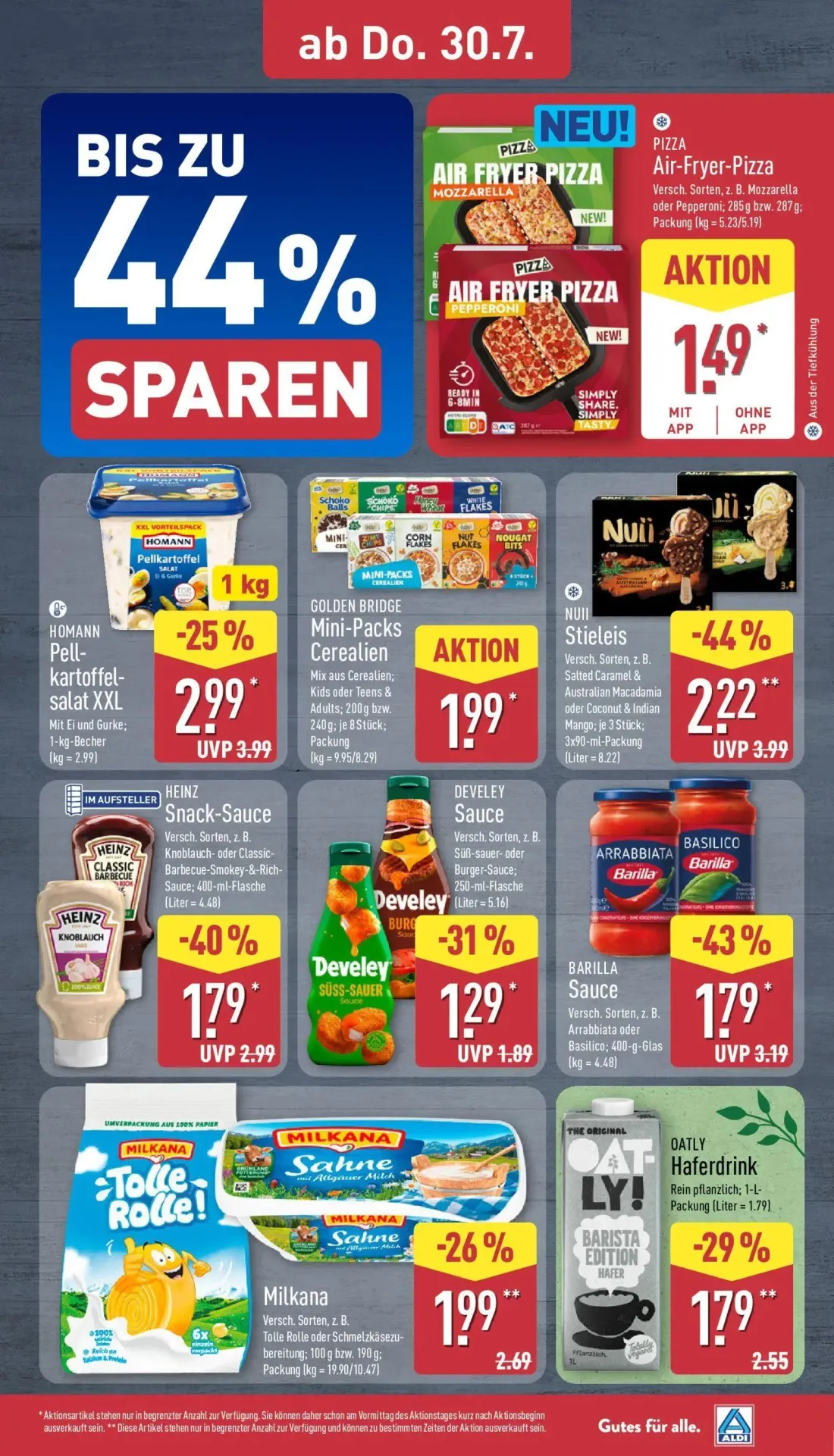 Aldi Nord Prospekt, Seite 35 von 47 — NUII Stieleis, BARILLA Sauce, HEINZ Snack-Sauce