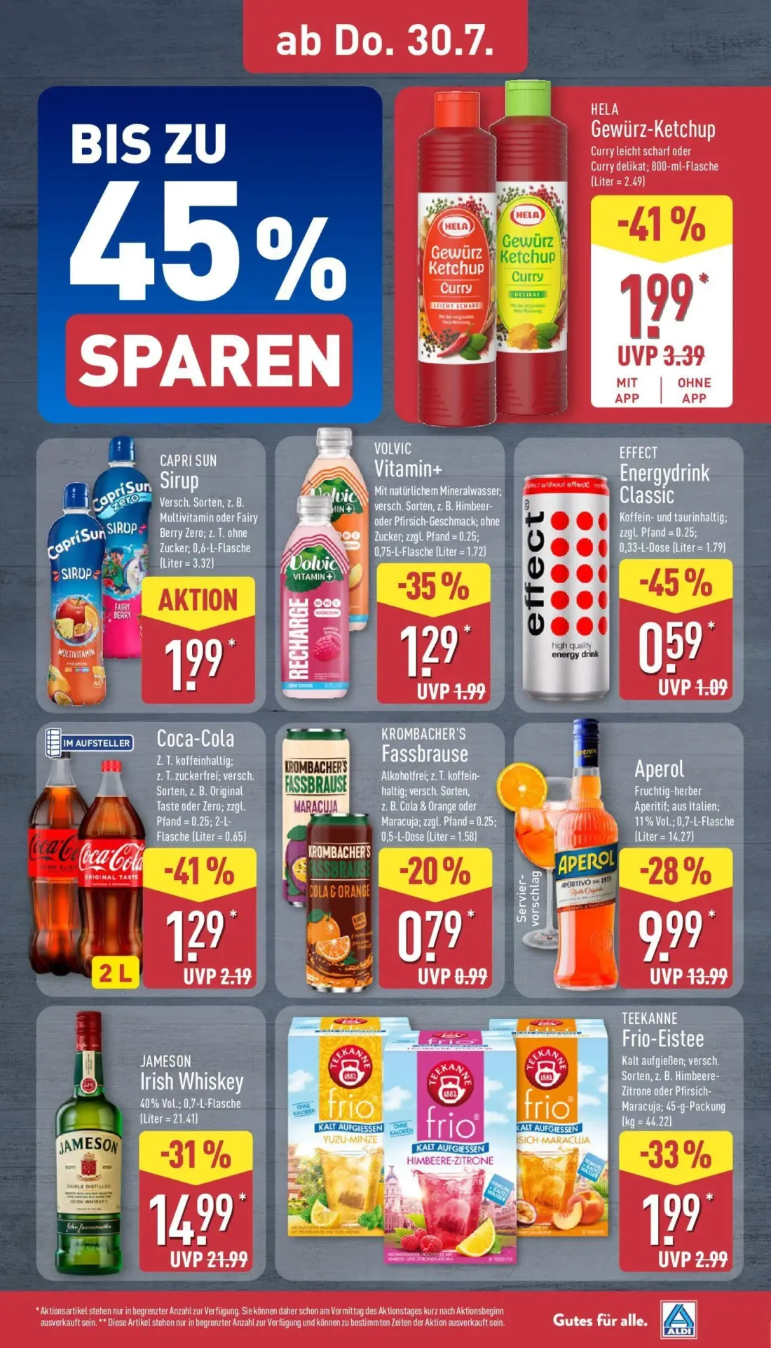 Aldi Nord Prospekt, Seite 37 von 47 — Jameson Irish Whiskey, Aperol, Hela Gewürz-Ketchup