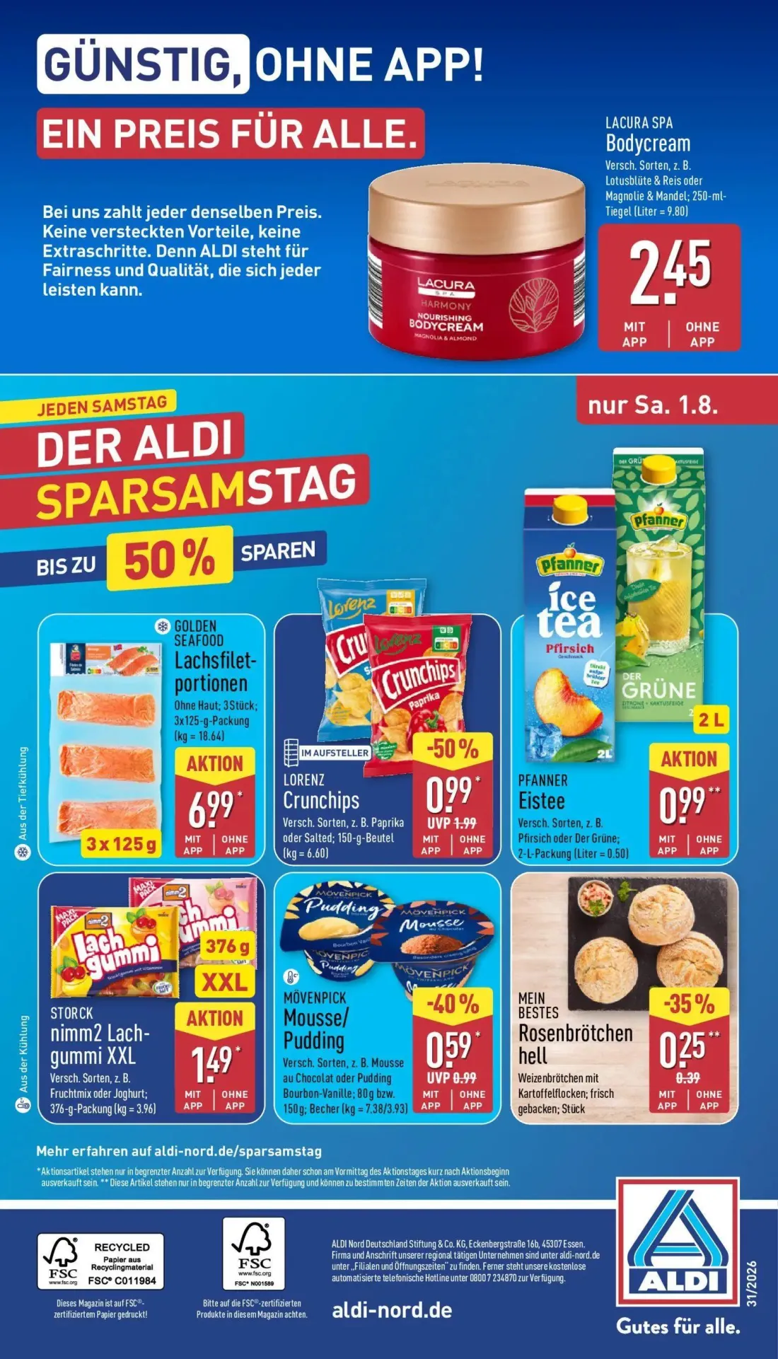 Aldi Nord Prospekt, Seite 38 von 47 — LORENZ Crunchips, MÖVENPICK Mousse/Pudding, MEIN BESTES Rosenbrötchen hell