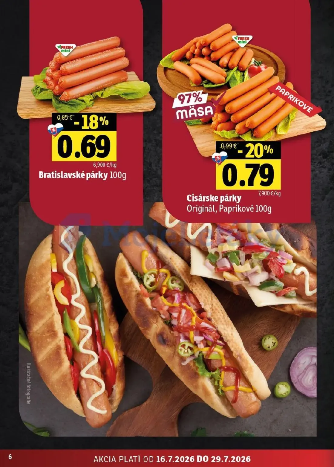 Fresh - západ leták, strana 6 z 50 — Cisárske párky Originál, Paprikové, Bratislavské párky