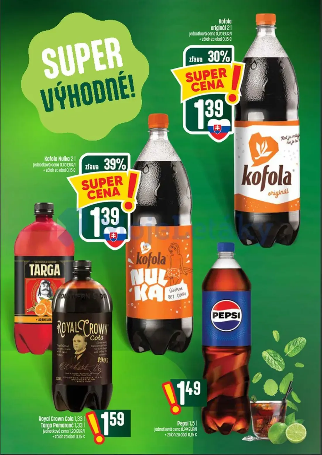 Coop Tempo leták, strana 47 z 60 — Kofola originál, Kofola Nulka, Royal Crown Cola