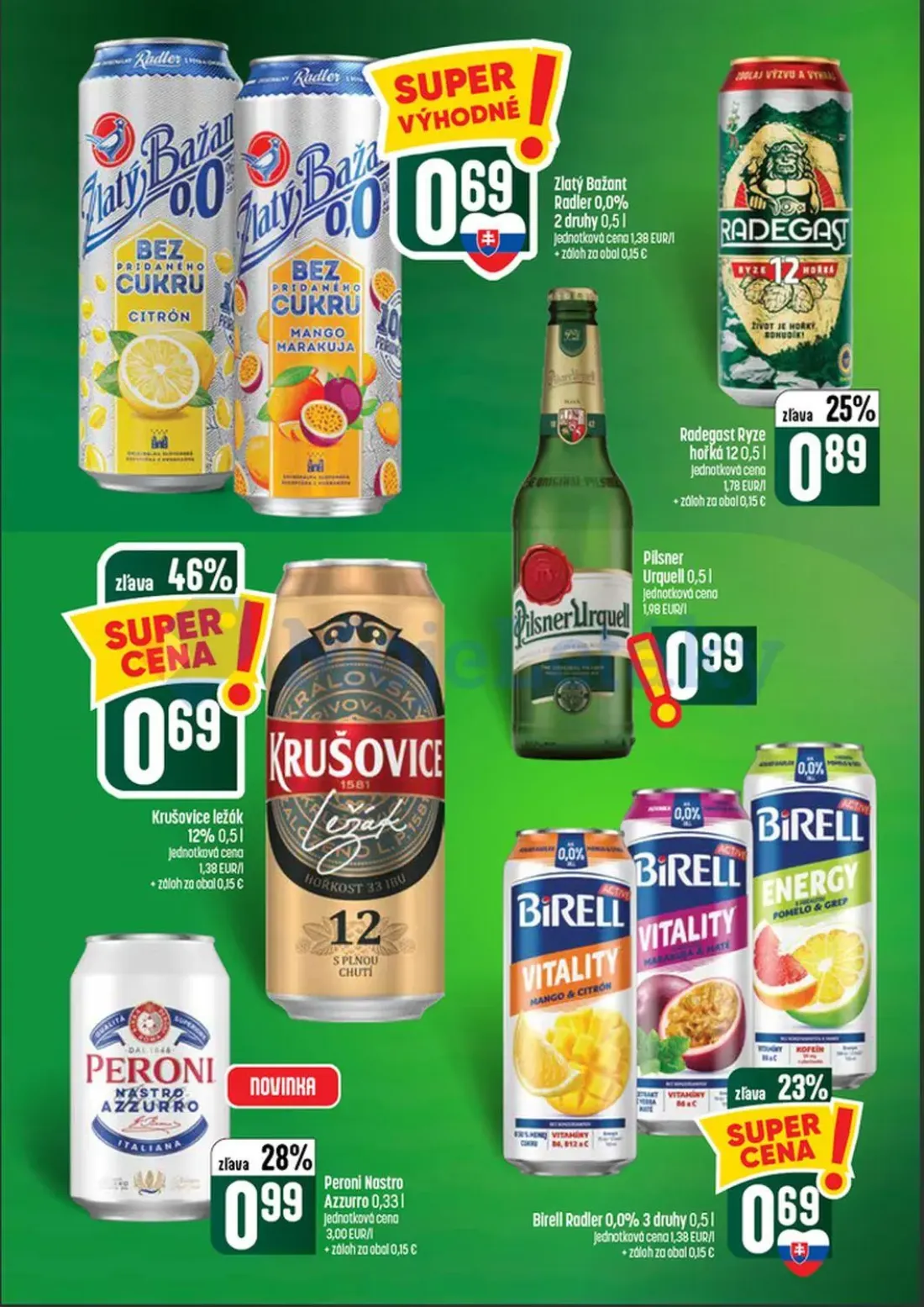 Coop Tempo leták, strana 50 z 60 — Zlatý Bažant Radler 0,0%, Radegast Ryze hořká 12