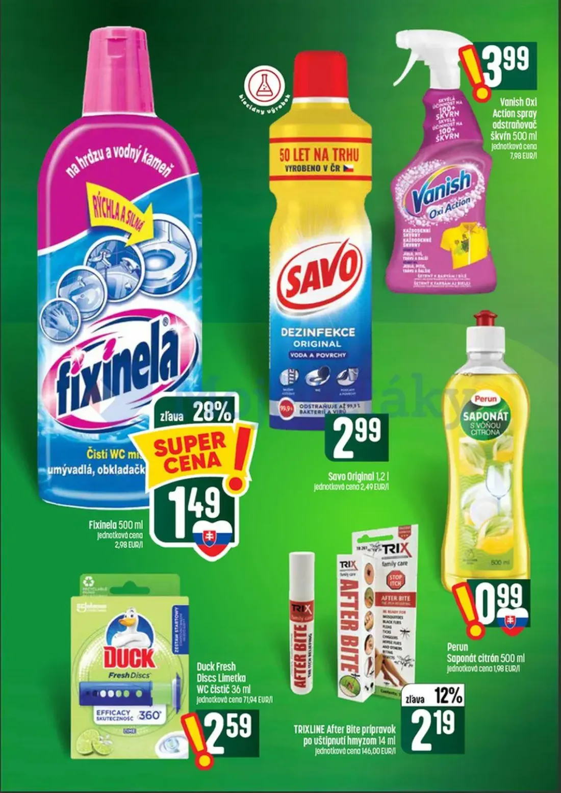 Coop Tempo leták, strana 56 z 60 — Fixinela, Savo Original, Vanish Oxi Action spray odstraňovač škvŕn