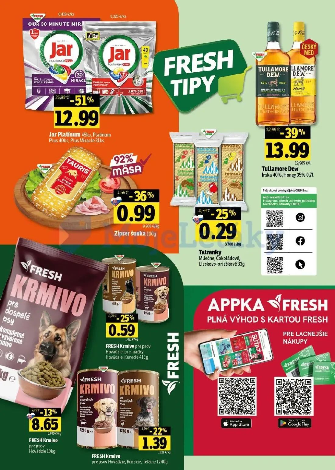 Fresh - západ leták, strana 50 z 50 — Jar Platinum, Tullamore Dew Irska, FRESH Krmivo pre psov Hovädzie
